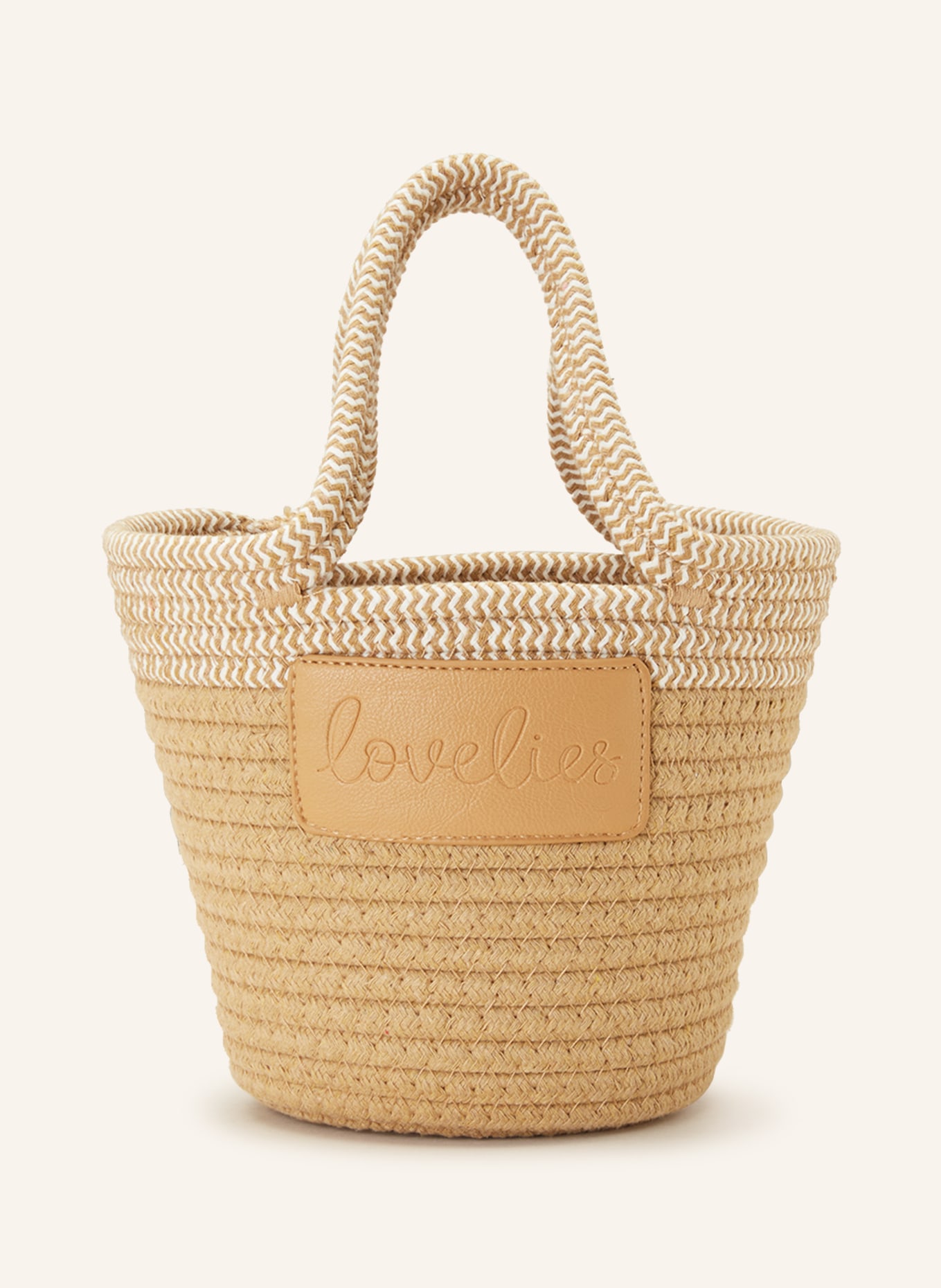 Lovelies Beach bag, Color: LIGHT BROWN/ WHITE (Image 1)