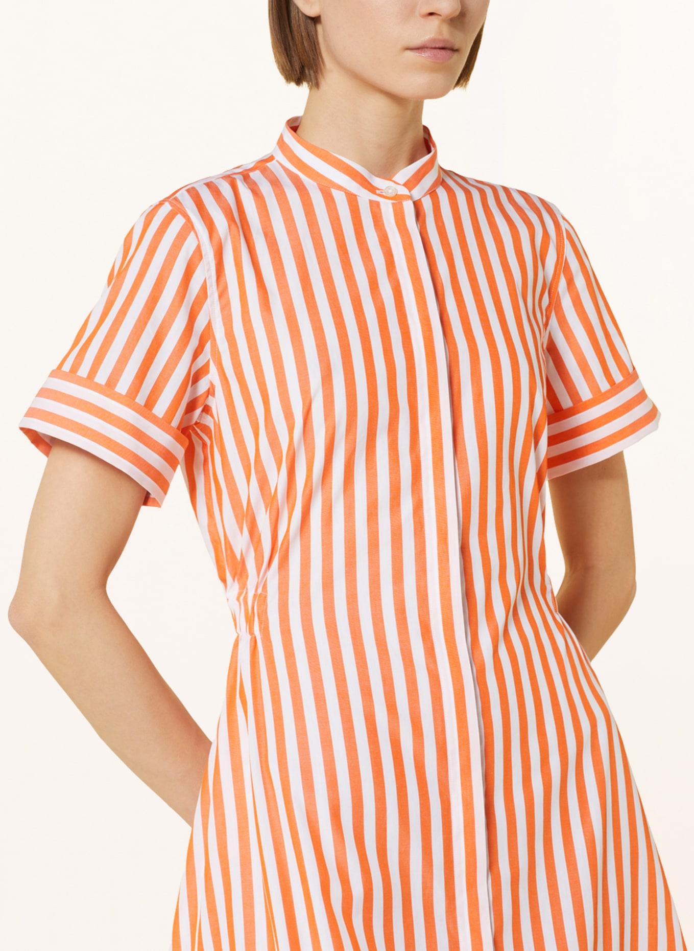 Soluzione Shirt dress, Color: ORANGE/ WHITE (Image 4)