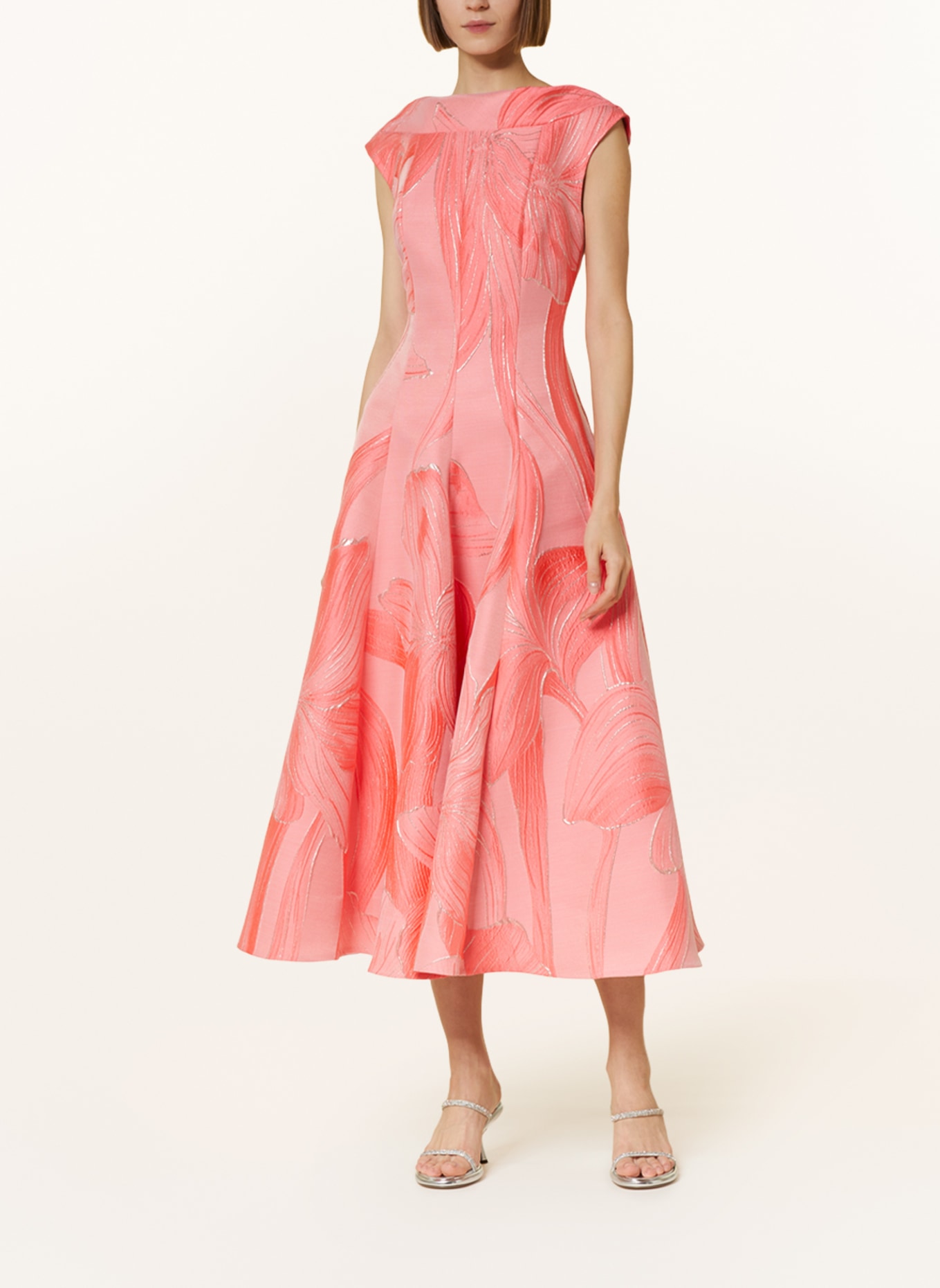 TALBOT RUNHOF Jacquard dress with glitter thread, Color: SALMON (Image 2)