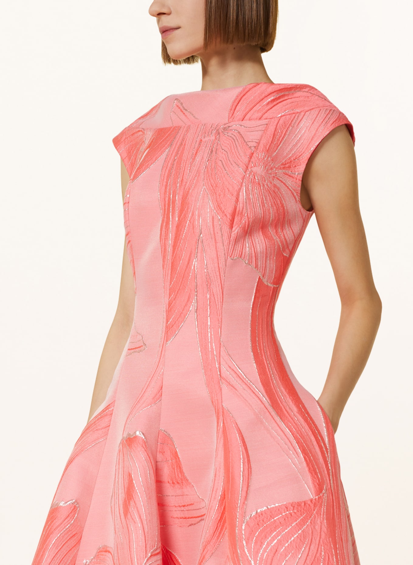TALBOT RUNHOF Jacquard dress with glitter thread, Color: SALMON (Image 4)