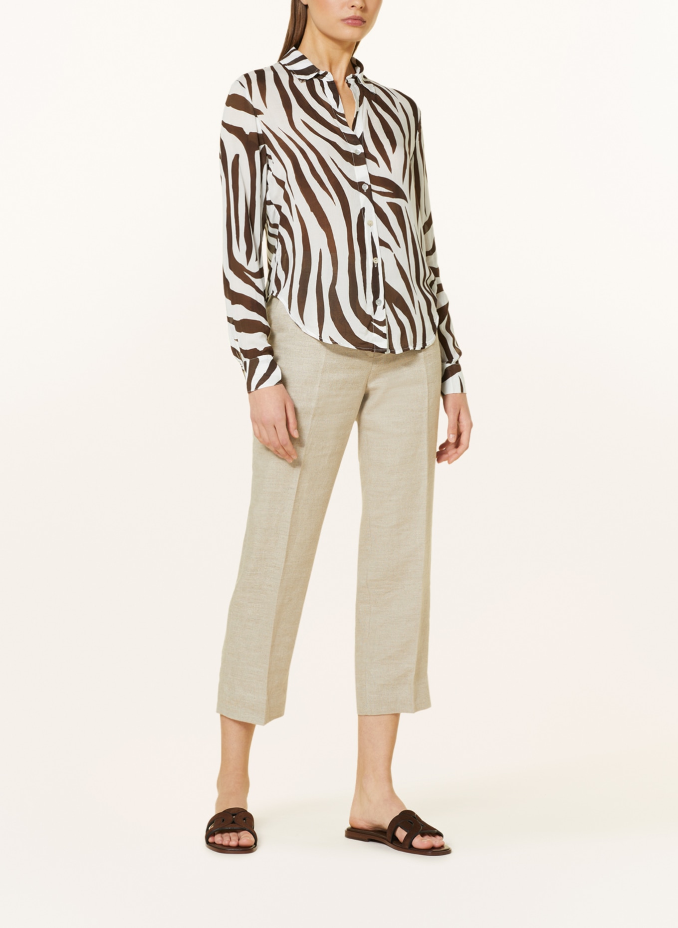 bella dahl Shirt blouse, Color: WHITE/ BROWN (Image 2)