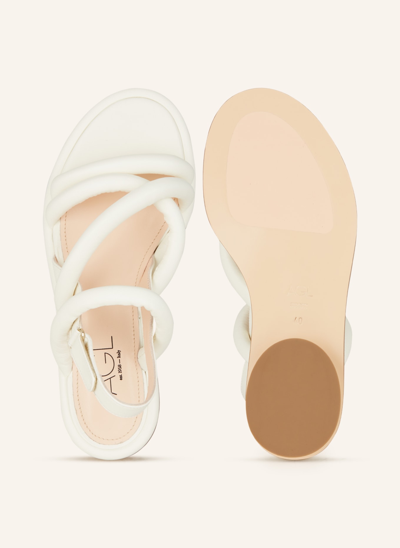 AGL Sandals, Color: CREAM (Image 5)