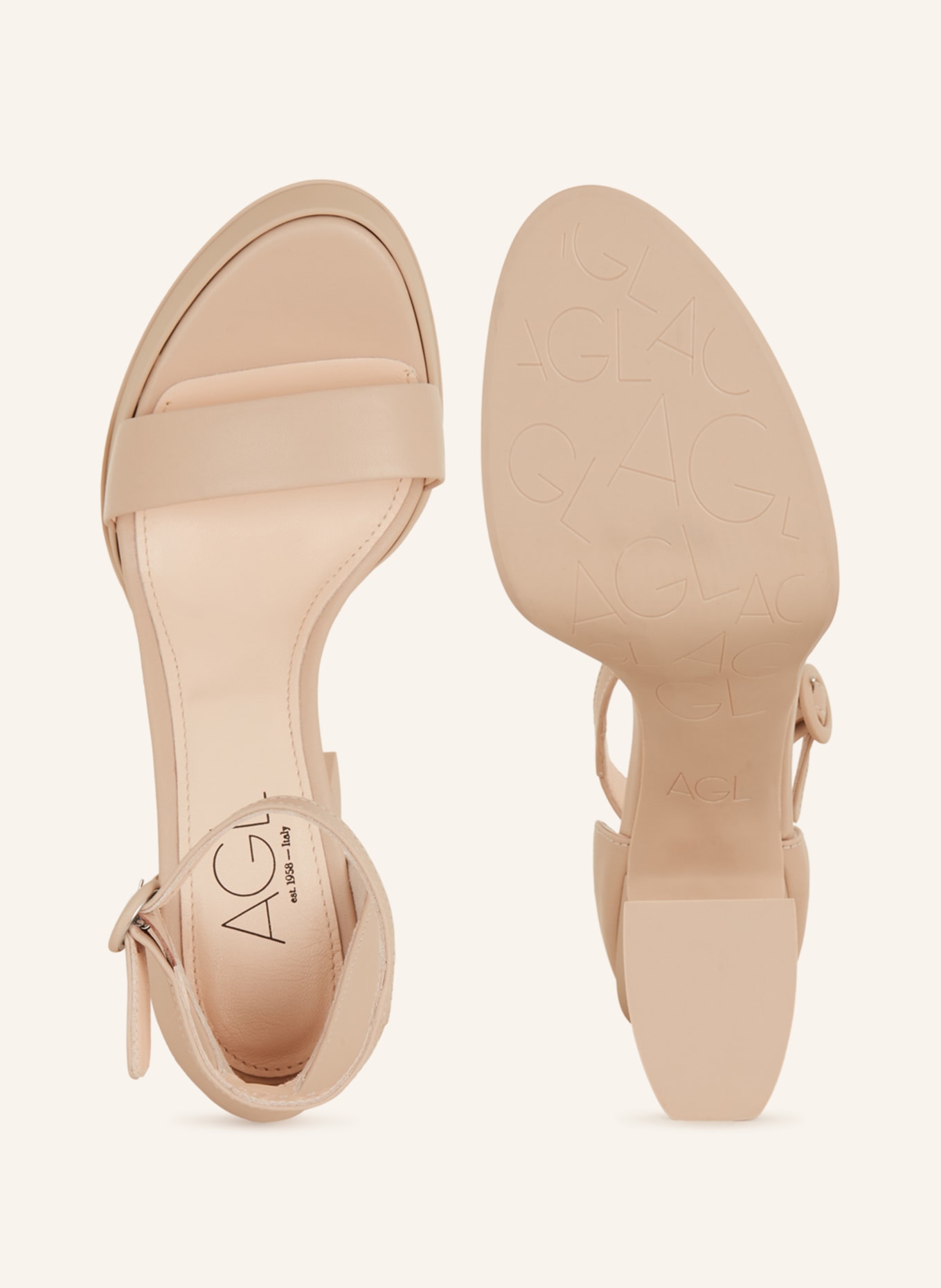 AGL Platform sandals, Color: BEIGE (Image 5)