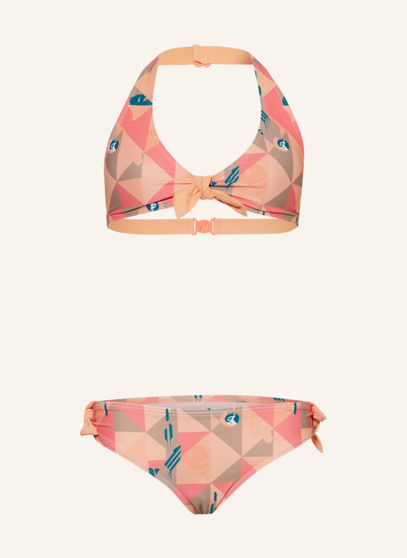 Sanetta Bralette-Bikini, Farbe: HELLORANGE/ ROSA/ PETROL (Bild 1)