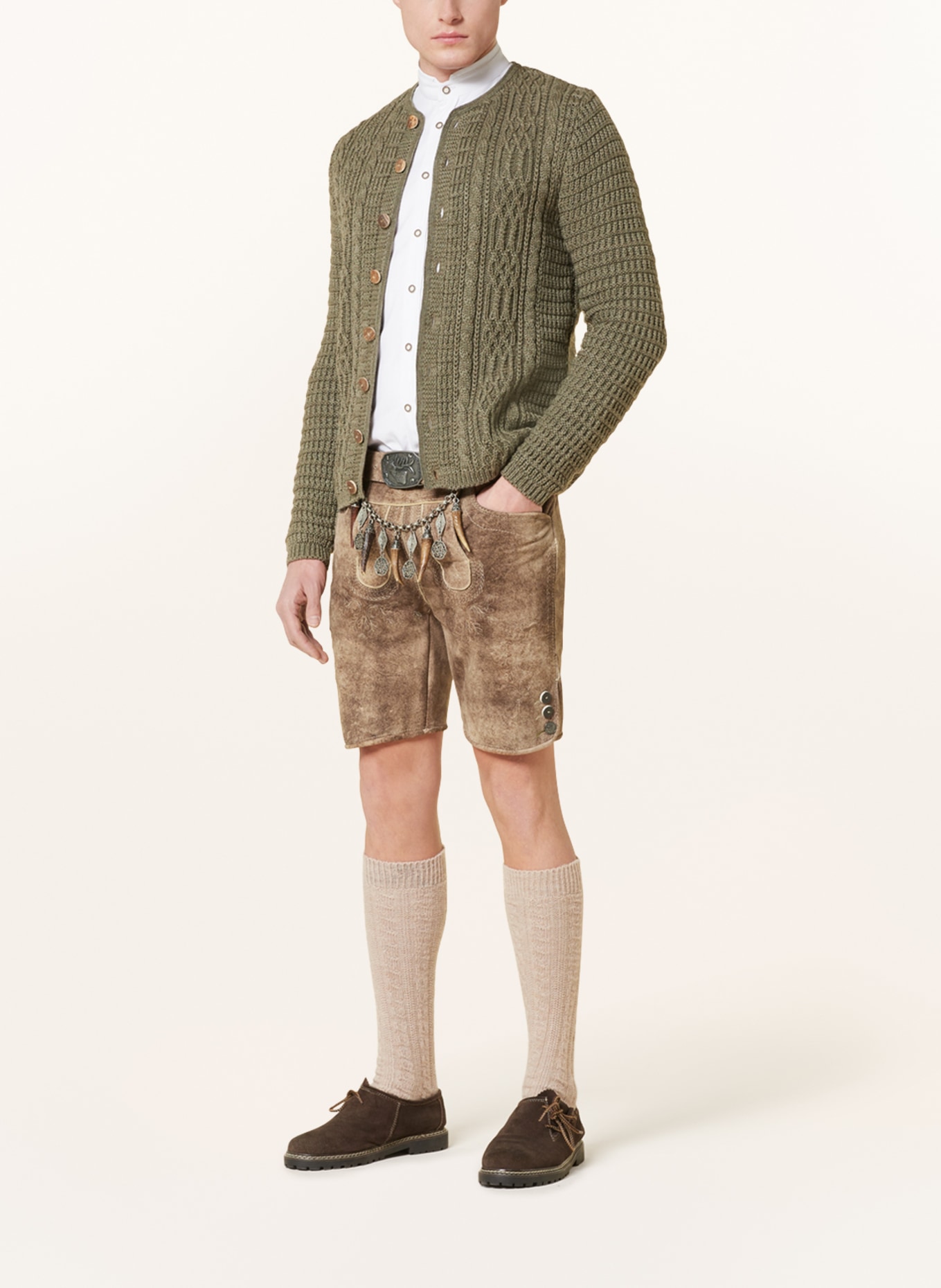 Spieth & Wensky Spodnie skórzane w stylu ludowym HANNO, Kolor: BRĄZOWY (Obrazek 2)