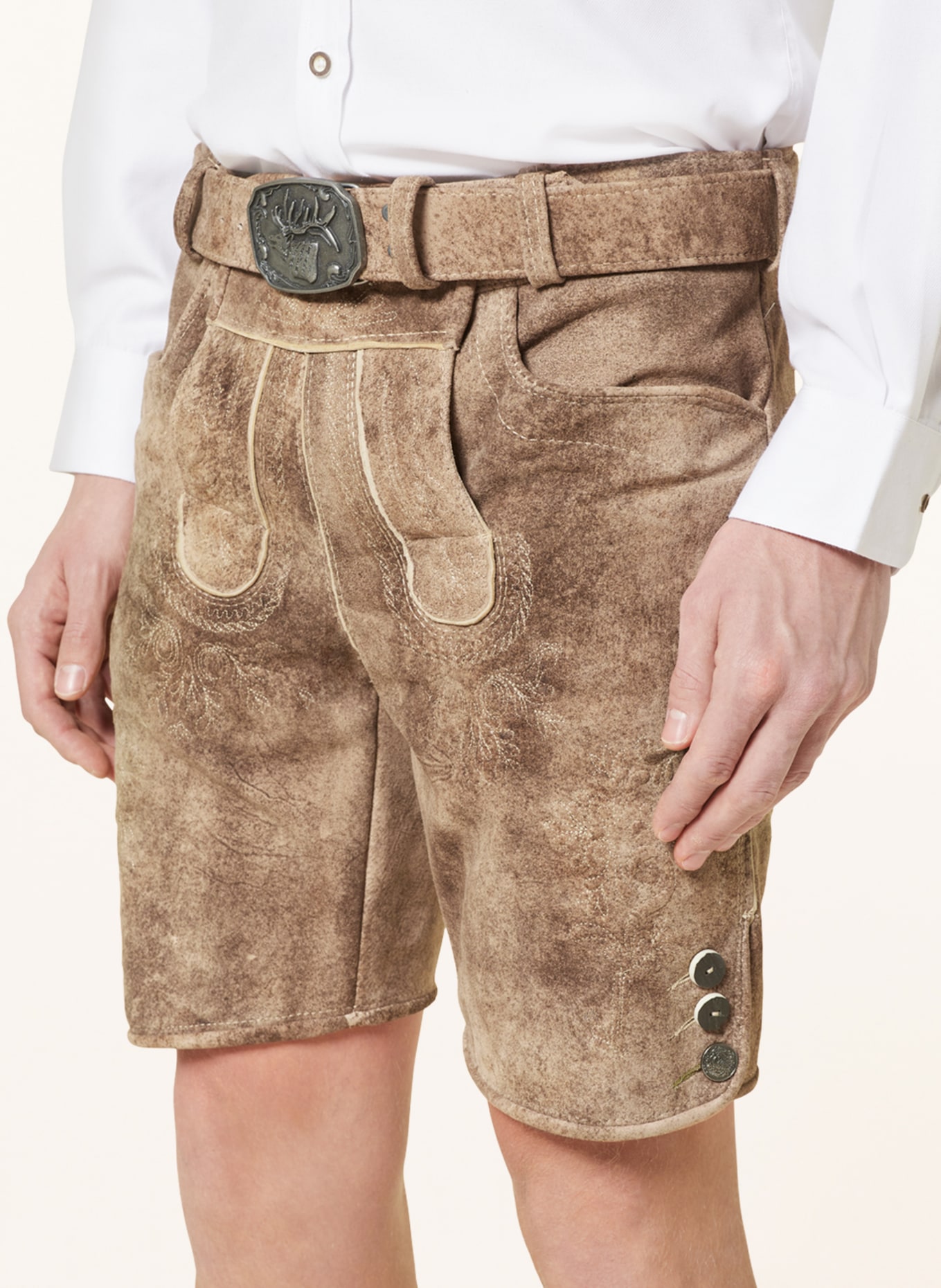 Spieth & Wensky Spodnie skórzane w stylu ludowym HANNO, Kolor: BRĄZOWY (Obrazek 5)
