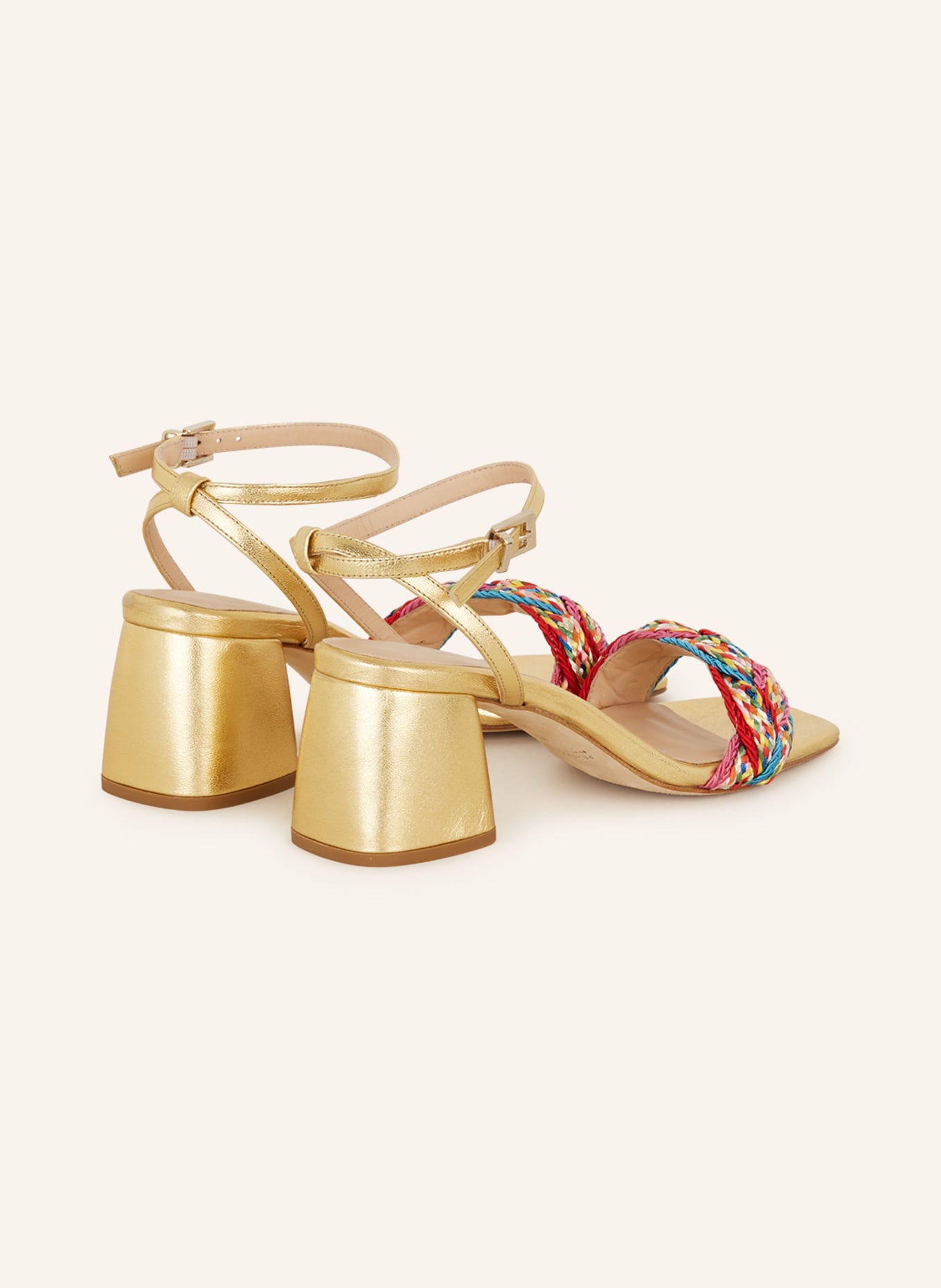 PETER KAISER Ankle-strap sandals DASHA, Color: GOLD/ RED/ BLUE (Image 2)