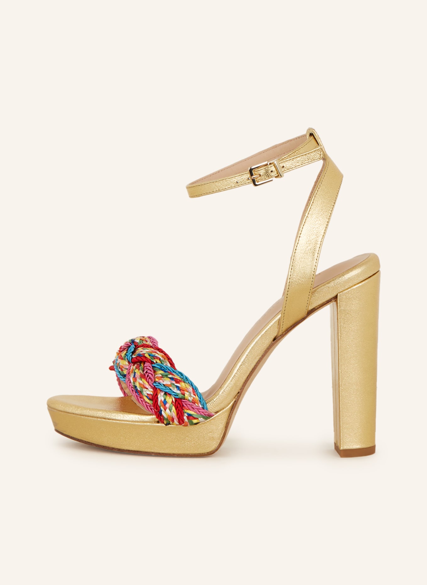 PETER KAISER Platform sandals with glitter thread, Color: GOLD/ BLUE/ PINK (Image 4)