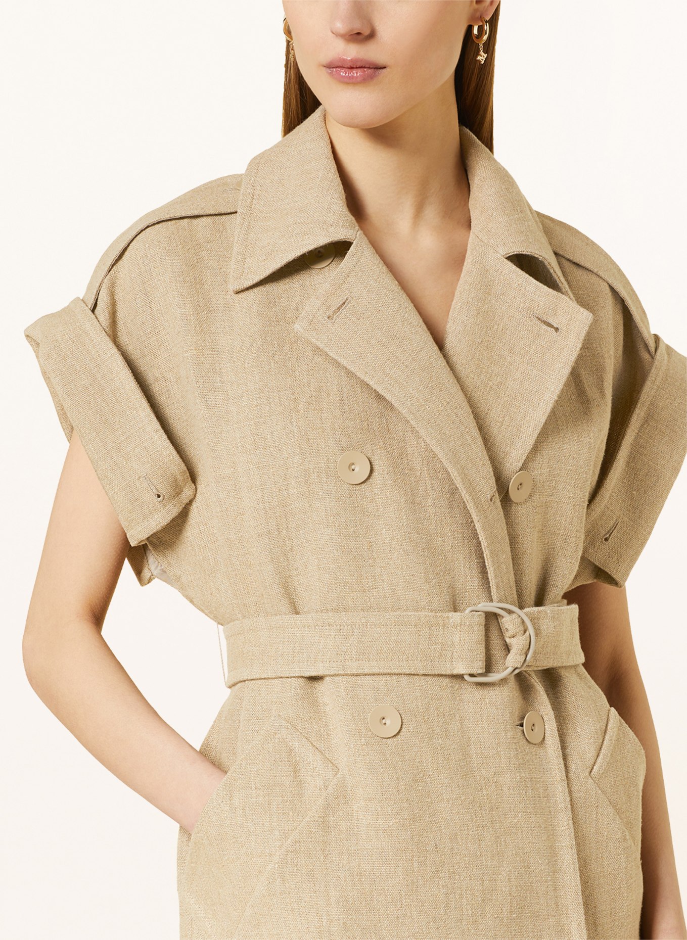 Max Mara Blazer vest GIRELLO made of linen, Color: LIGHT BROWN (Image 4)