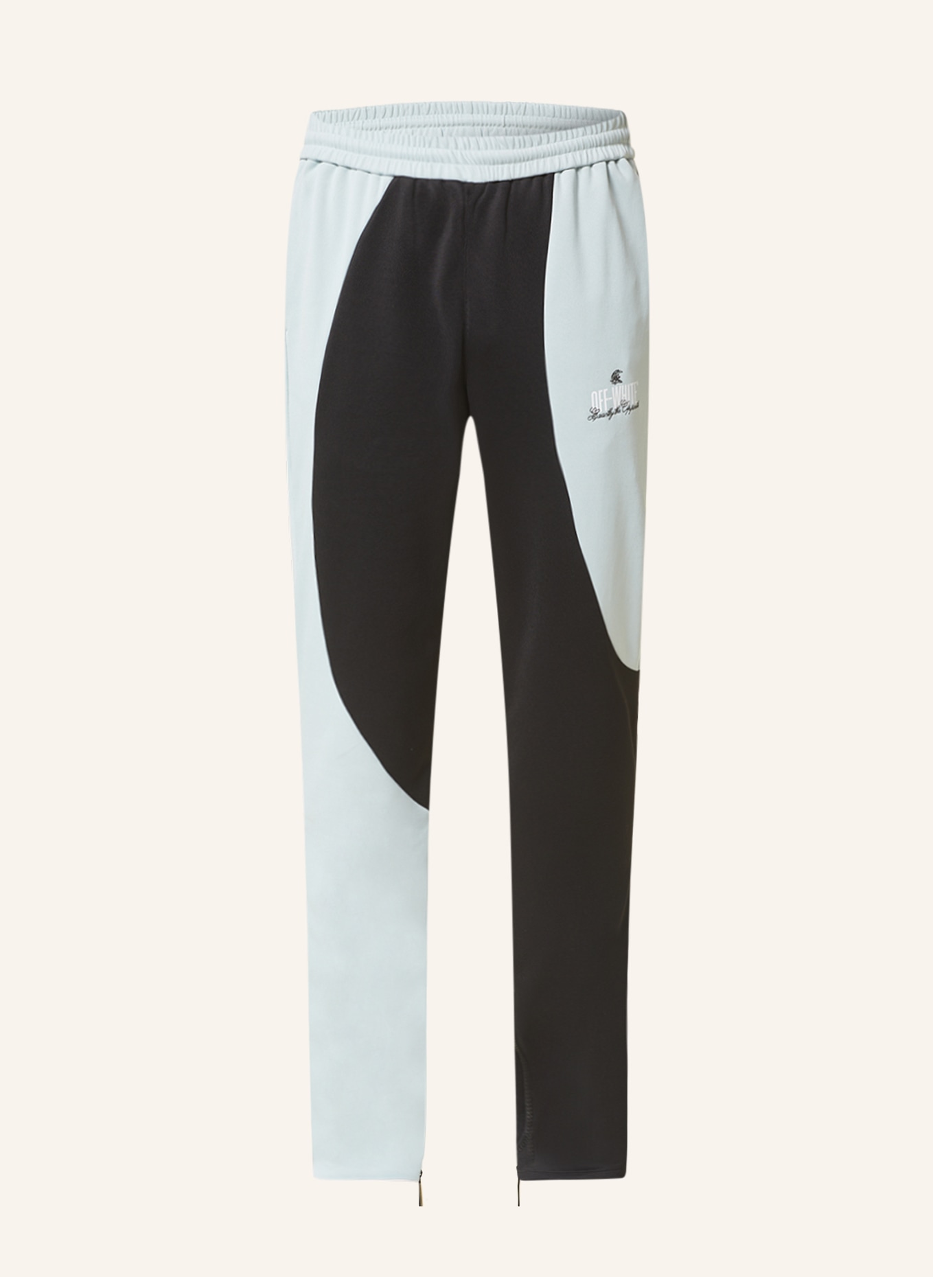 Off-White Kalhoty v joggingovém stylu, Barva: ČERNÁ/ SVĚTLE ŠEDÁ (Obrázek 1)