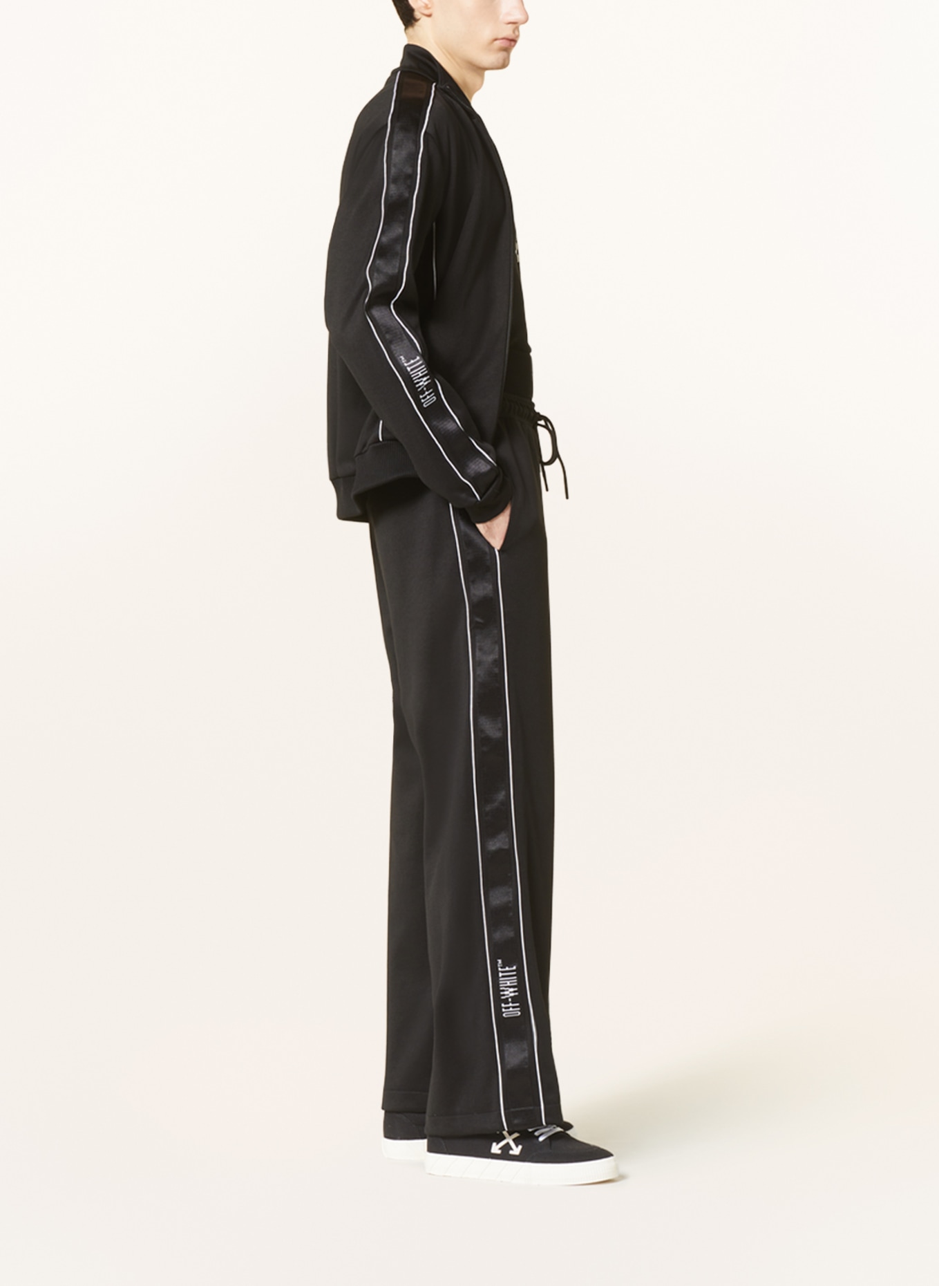 Off-White Track pants CONDENCED with tuxedo stripes, Color: BLACK (Image 4)
