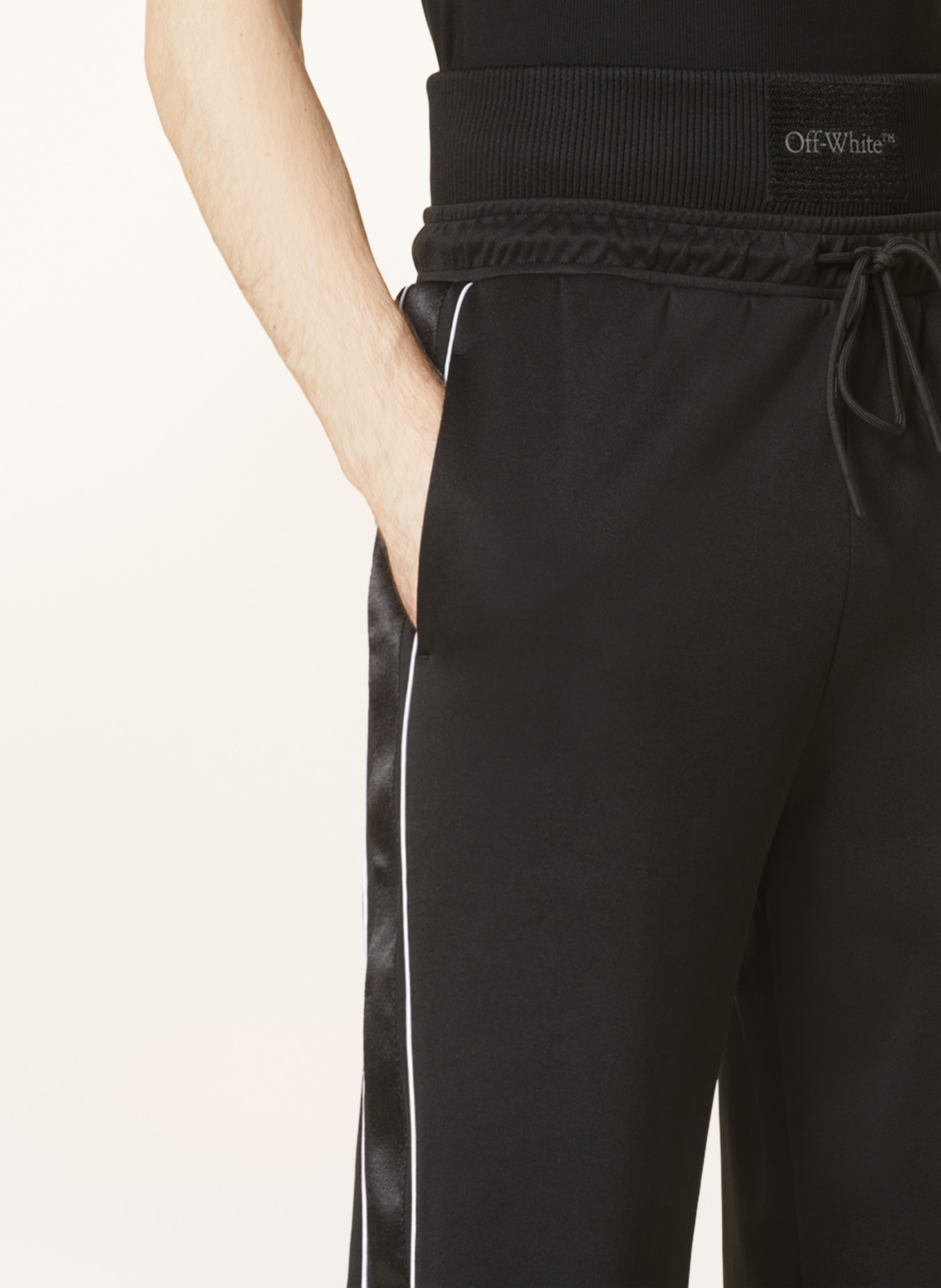 Off-White Track pants CONDENCED with tuxedo stripes, Color: BLACK (Image 5)