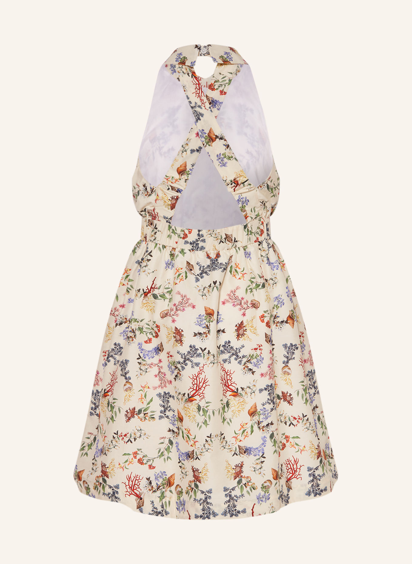 BURBERRY Kleid mit Seide, Farbe: CREME/ ROT/ GRÜN (Bild 2)