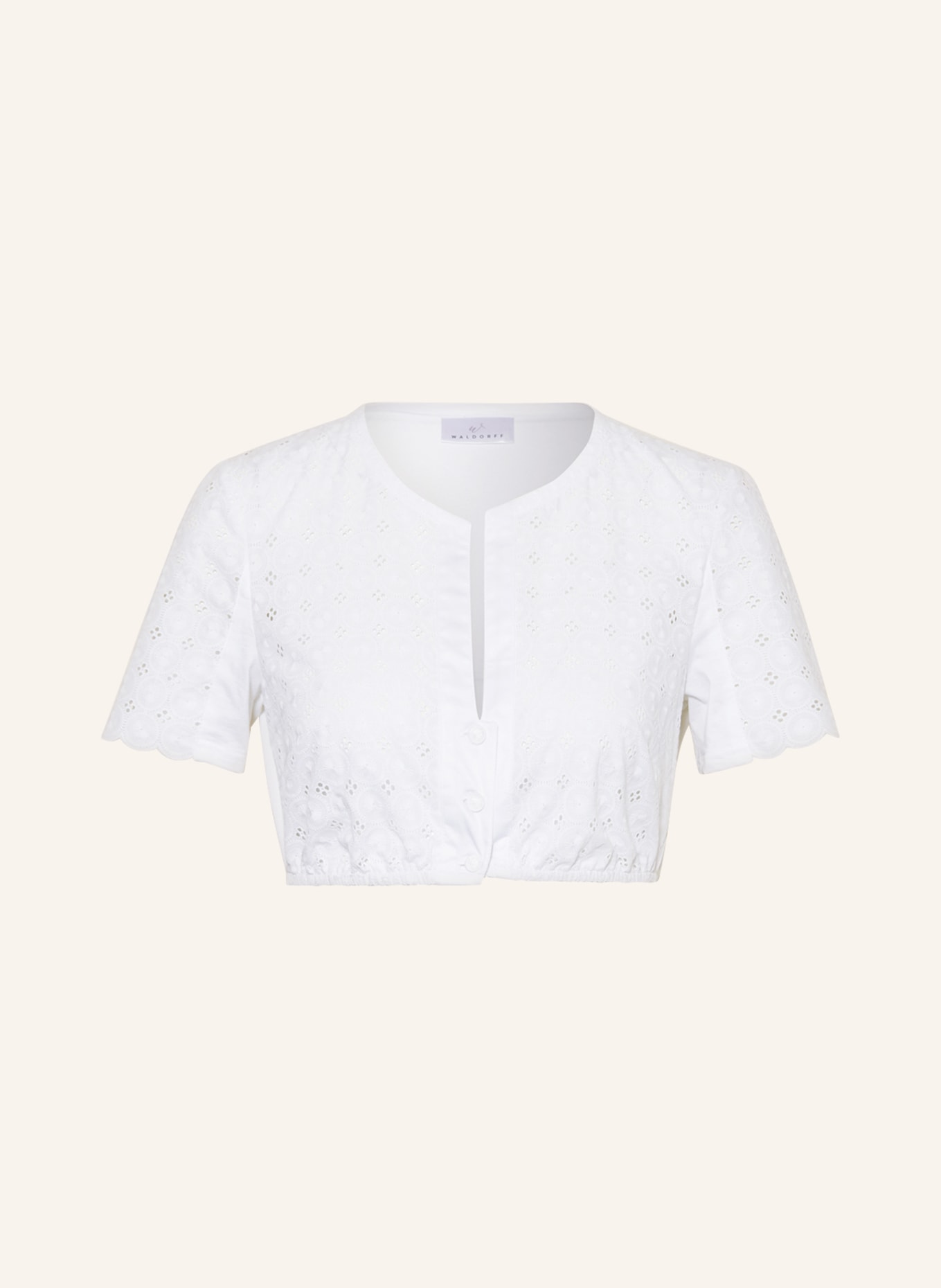 WALDORFF Dirndl blouse with lace, Color: WHITE (Image 1)