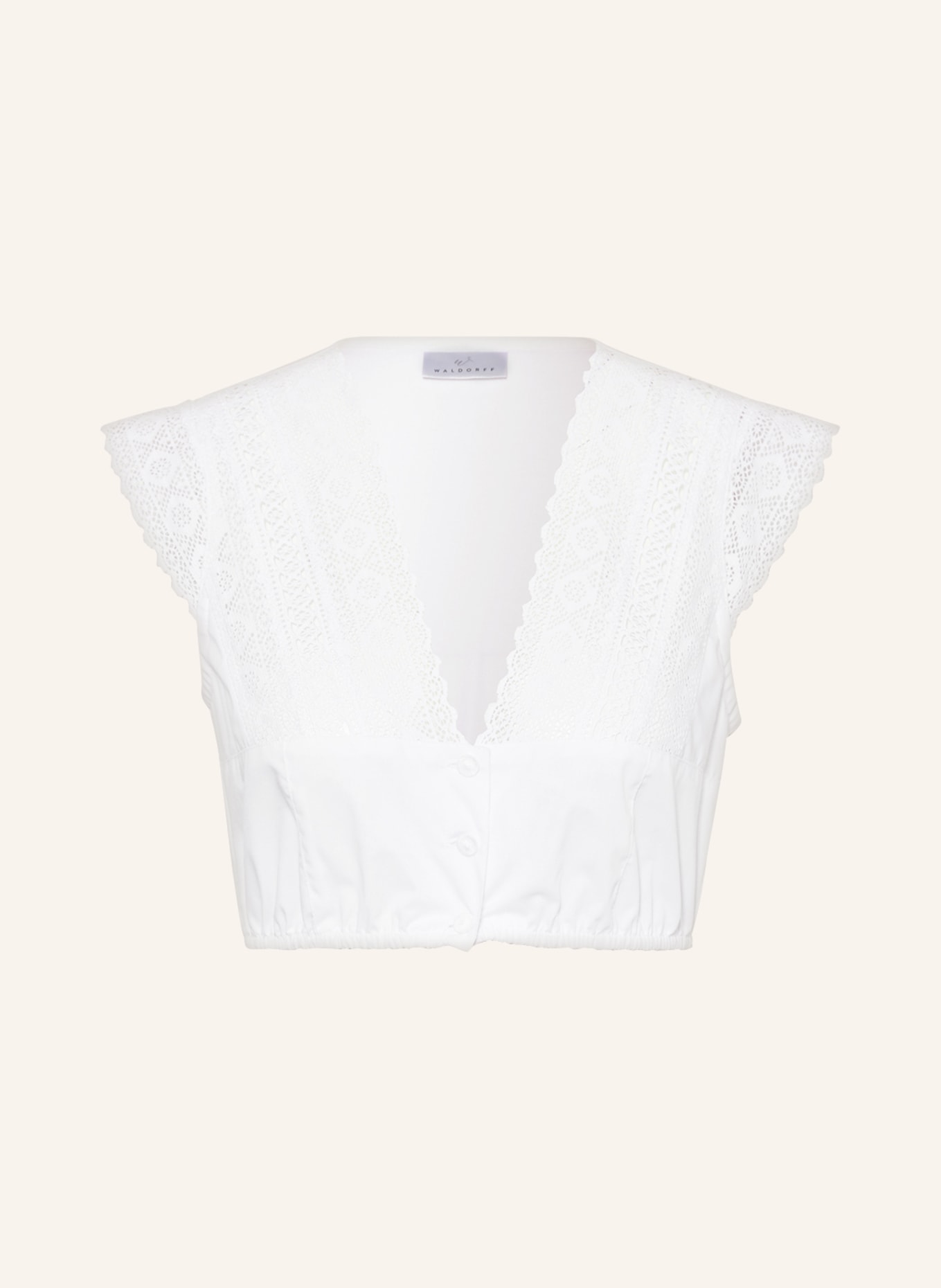 WALDORFF Dirndl blouse MINA with lace, Color: WHITE (Image 1)