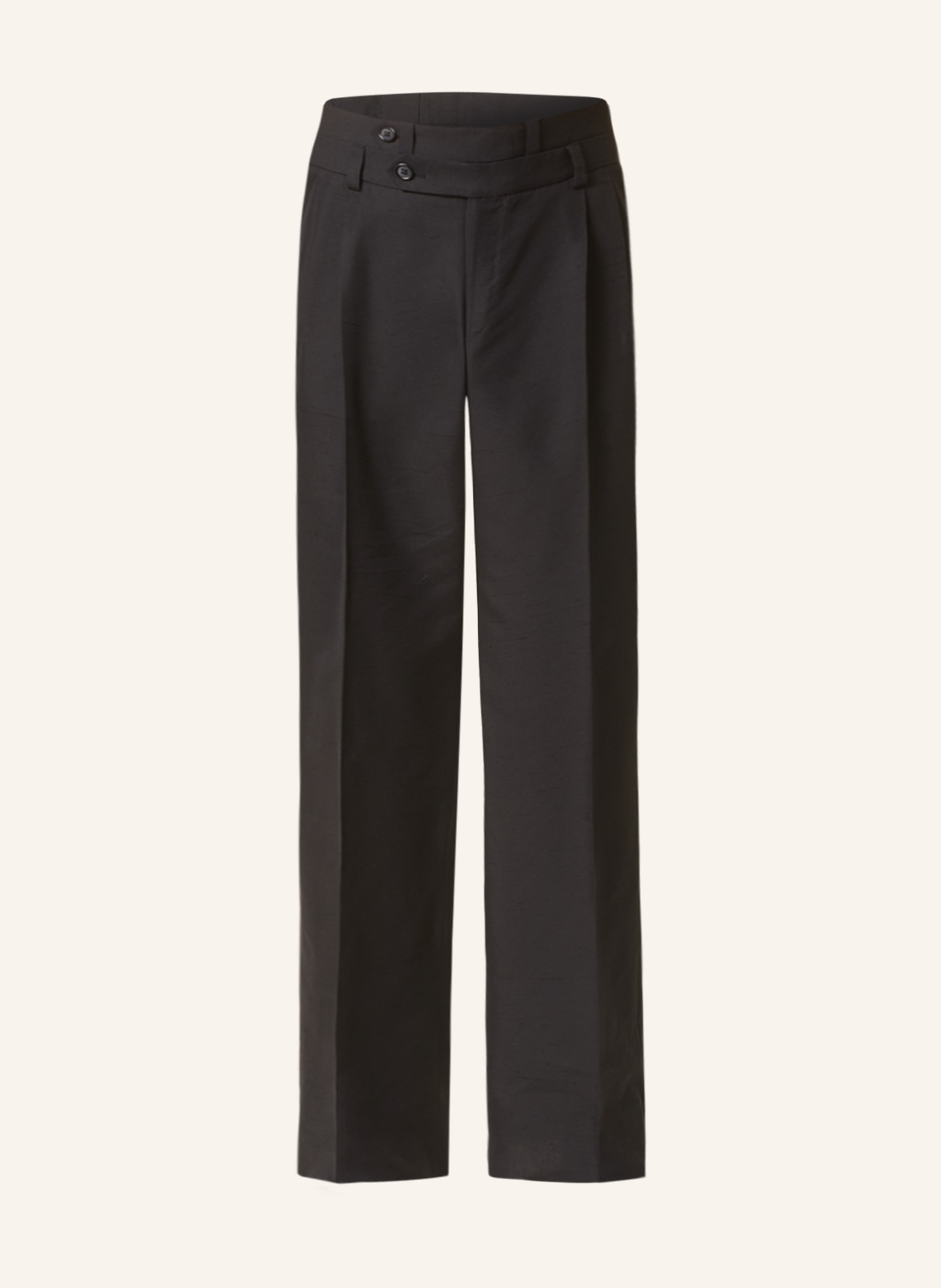DOLCE & GABBANA Regular fit trousers with silk, Color: BLACK (Image 1)