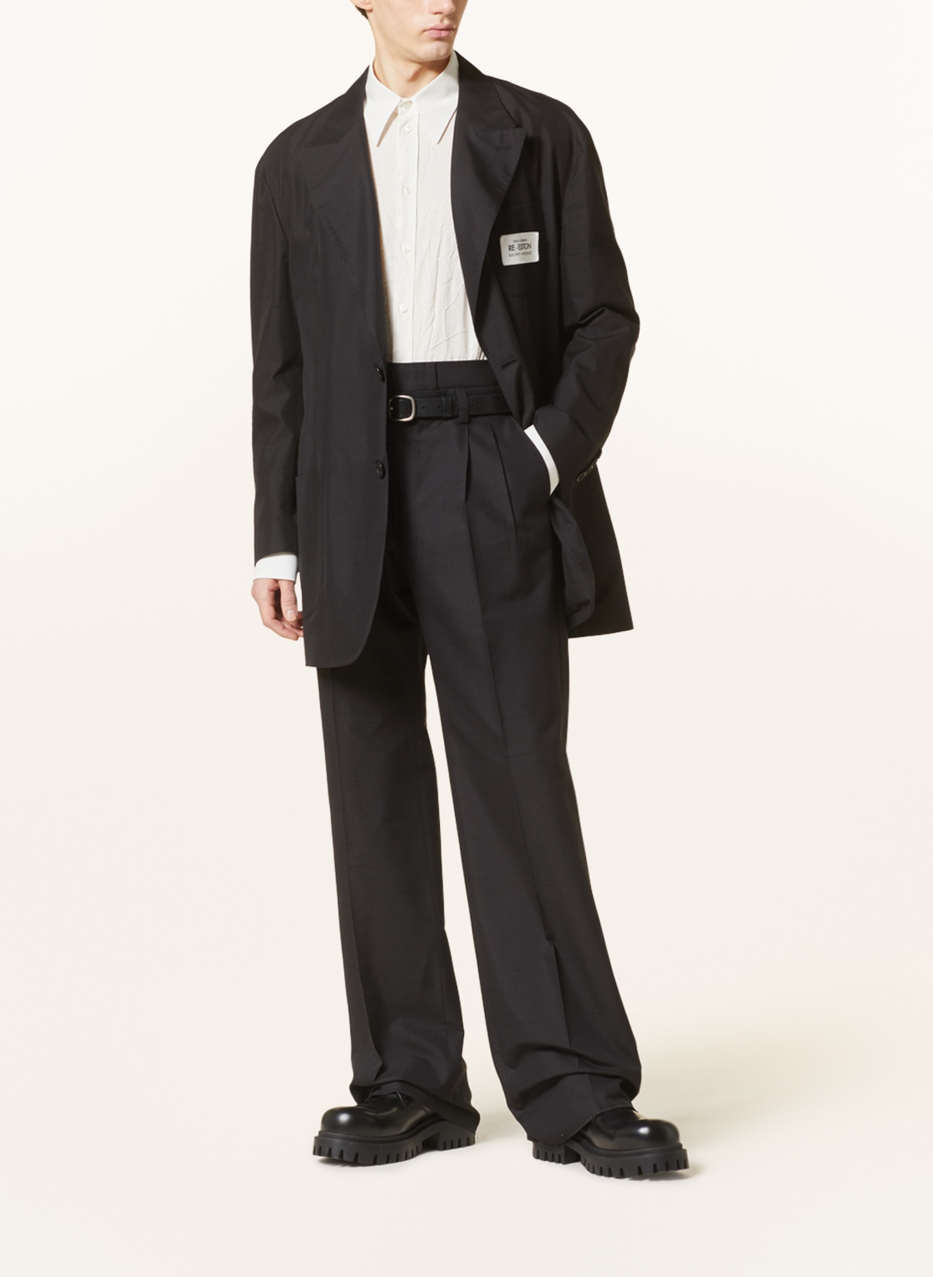 DOLCE & GABBANA Regular fit trousers with silk, Color: BLACK (Image 2)