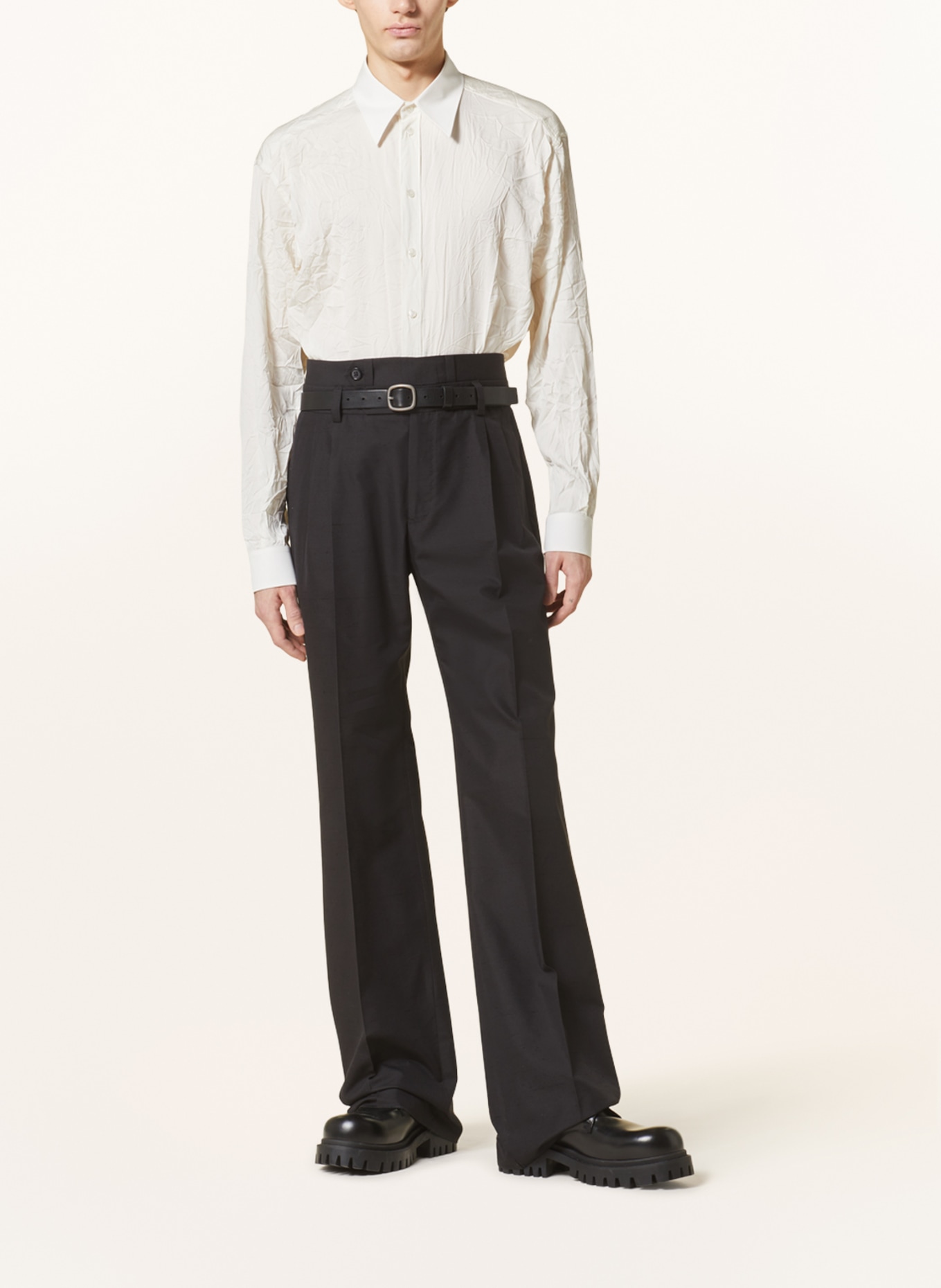 DOLCE & GABBANA Regular fit trousers with silk, Color: BLACK (Image 3)
