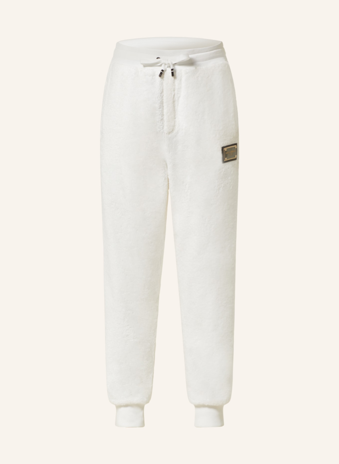 DOLCE & GABBANA Terry cloth pants in jogger style, Color: WHITE (Image 1)