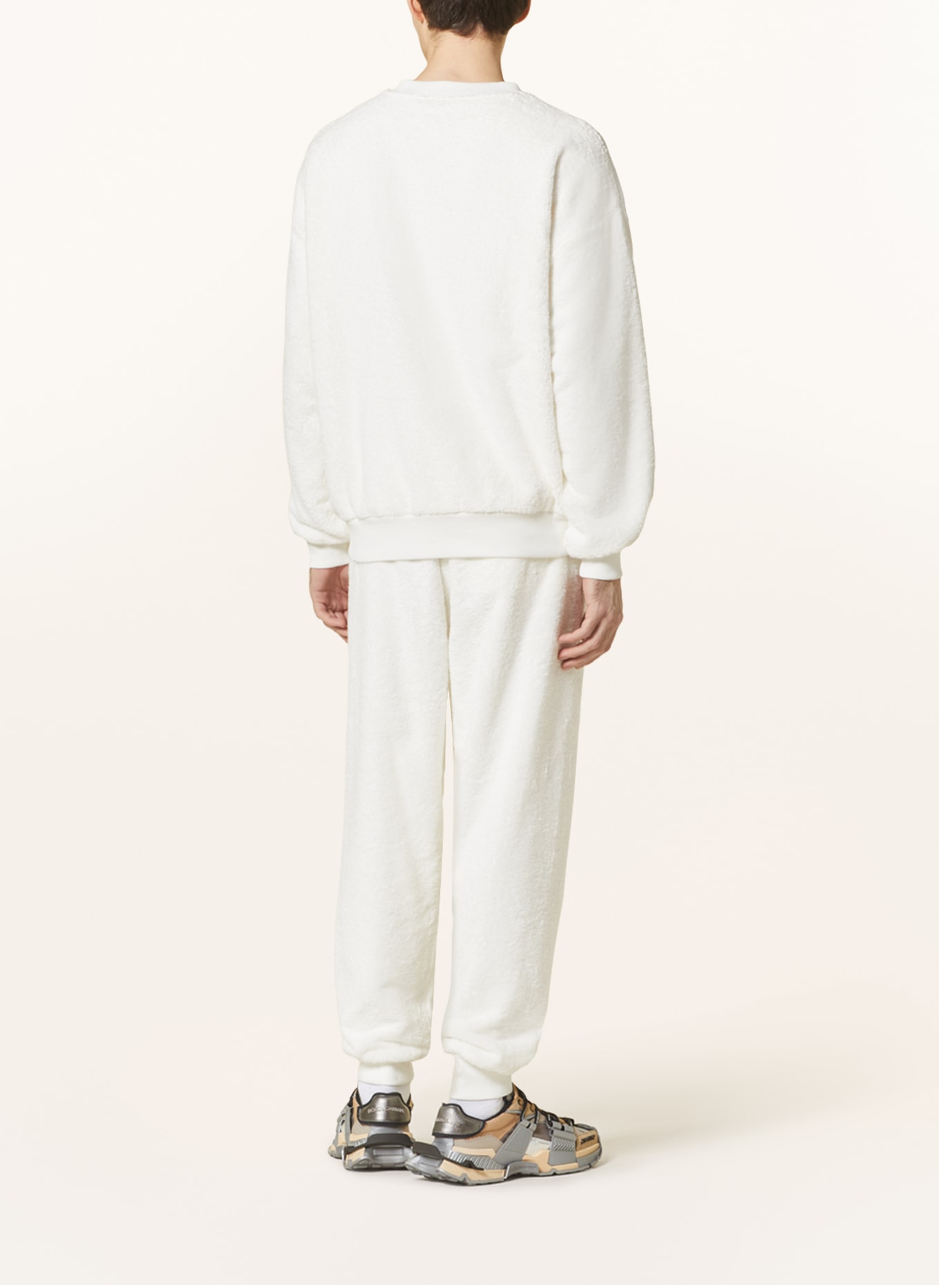 DOLCE & GABBANA Terry cloth pants in jogger style, Color: WHITE (Image 3)