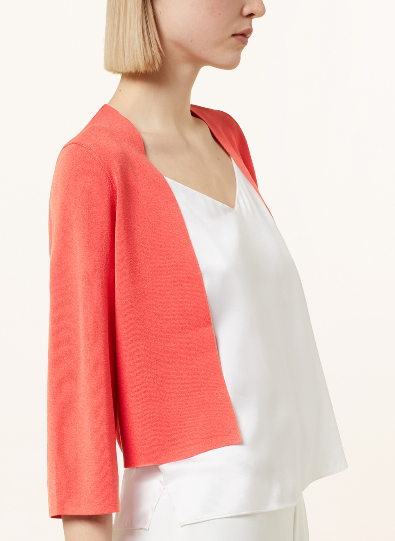 s.Oliver BLACK LABEL Knitted bolero with 3/4 sleeve in light red