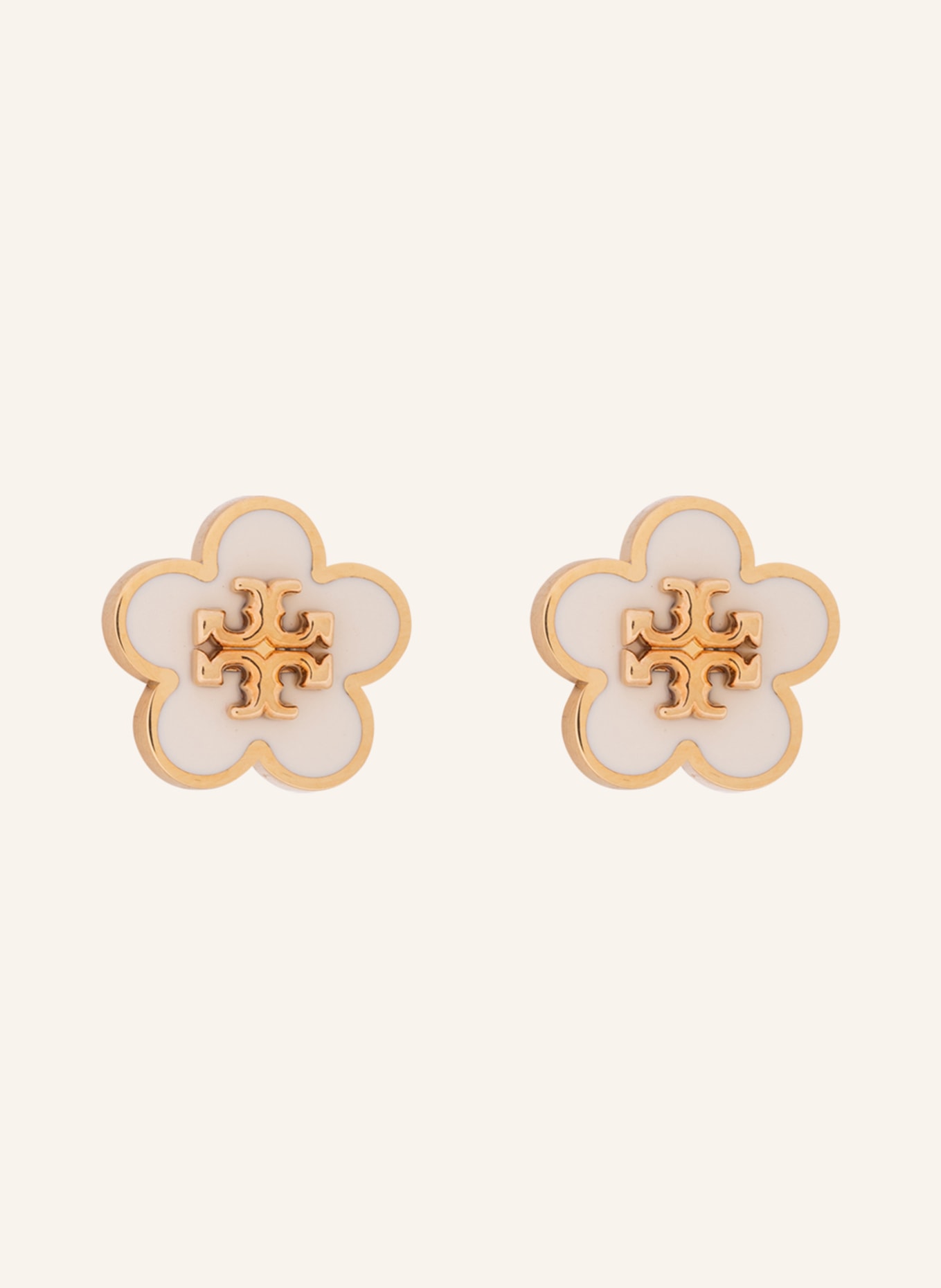 TORY BURCH Ohrstecker FLOWER STUD, Farbe: CREME/ GOLD (Bild 1)