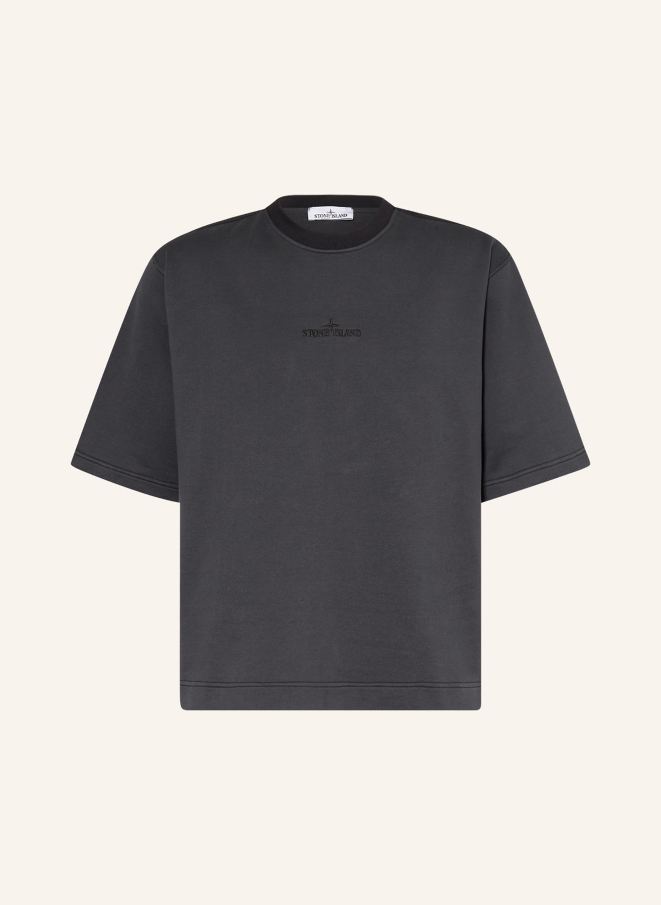 STONE ISLAND T-shirt in mixed materials, Color: DARK GRAY (Image 1)
