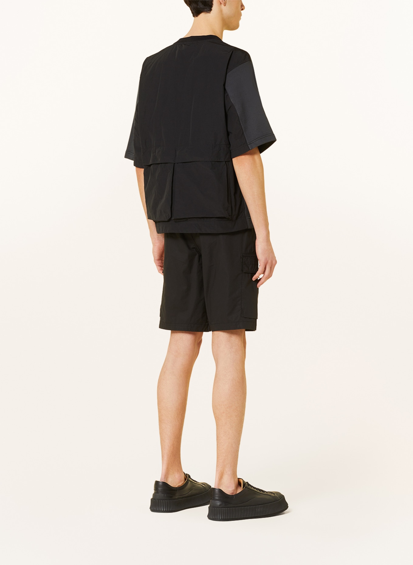 STONE ISLAND T-shirt in mixed materials, Color: DARK GRAY (Image 3)