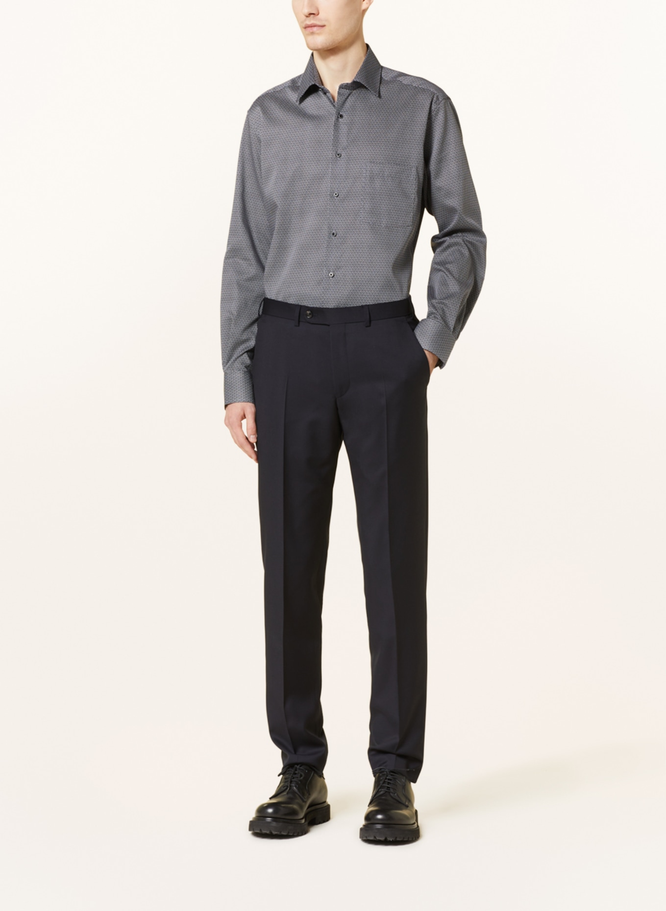 ETERNA Shirt modern fit, Color: BLACK/ WHITE/ GRAY (Image 2)