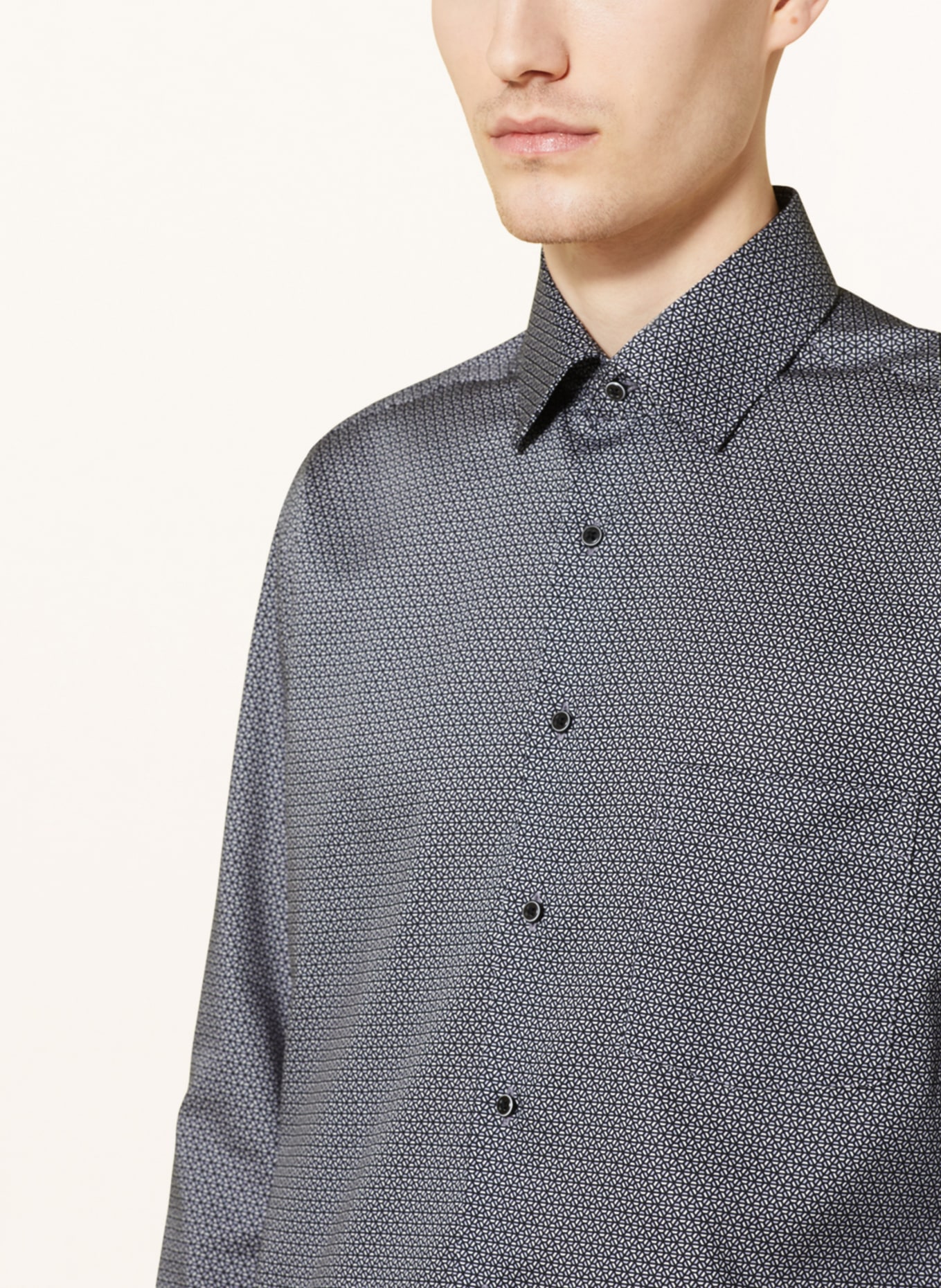 ETERNA Shirt modern fit, Color: BLACK/ WHITE/ GRAY (Image 4)