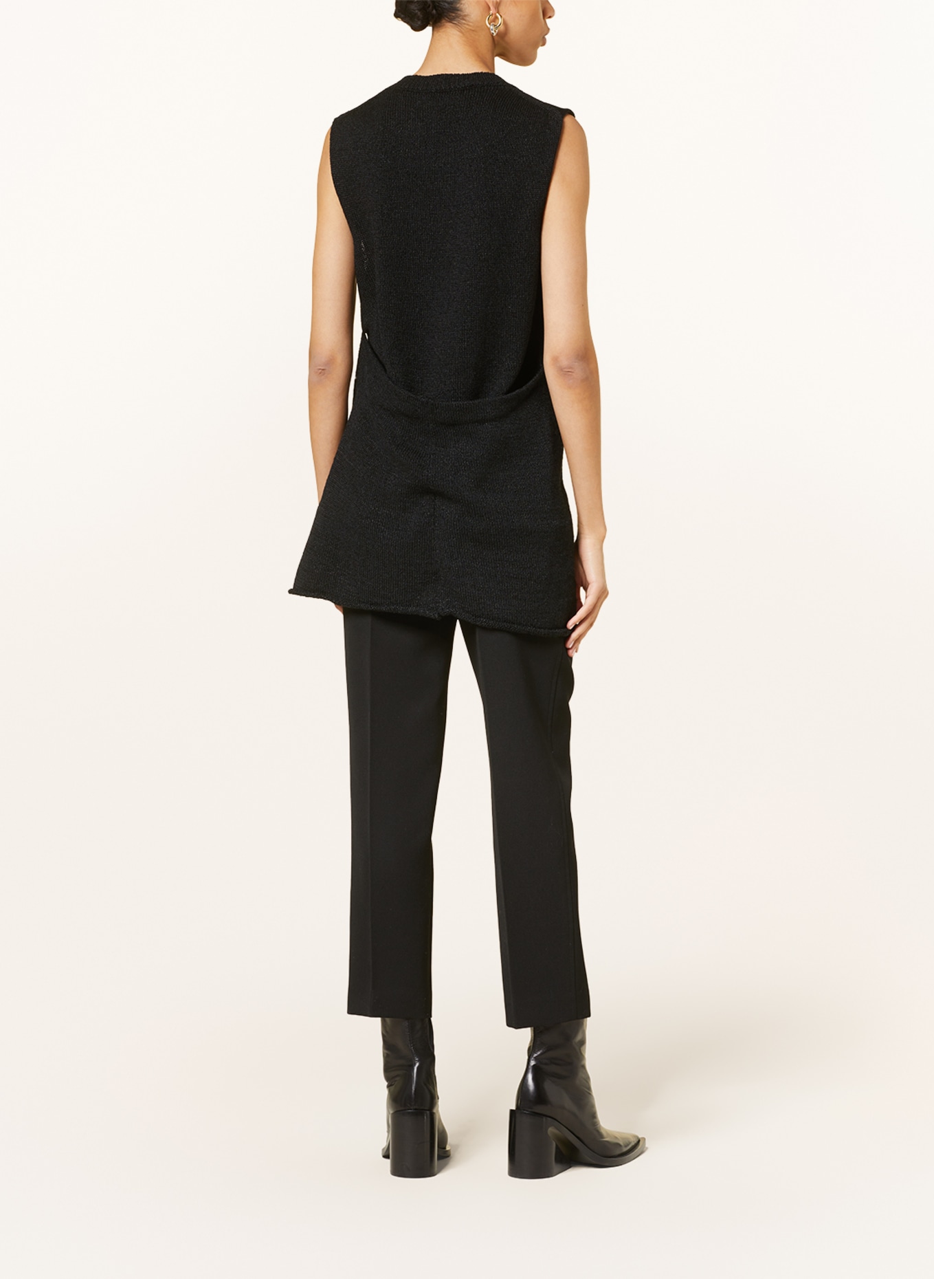 JIL SANDER Stricktop: SCHWARZ