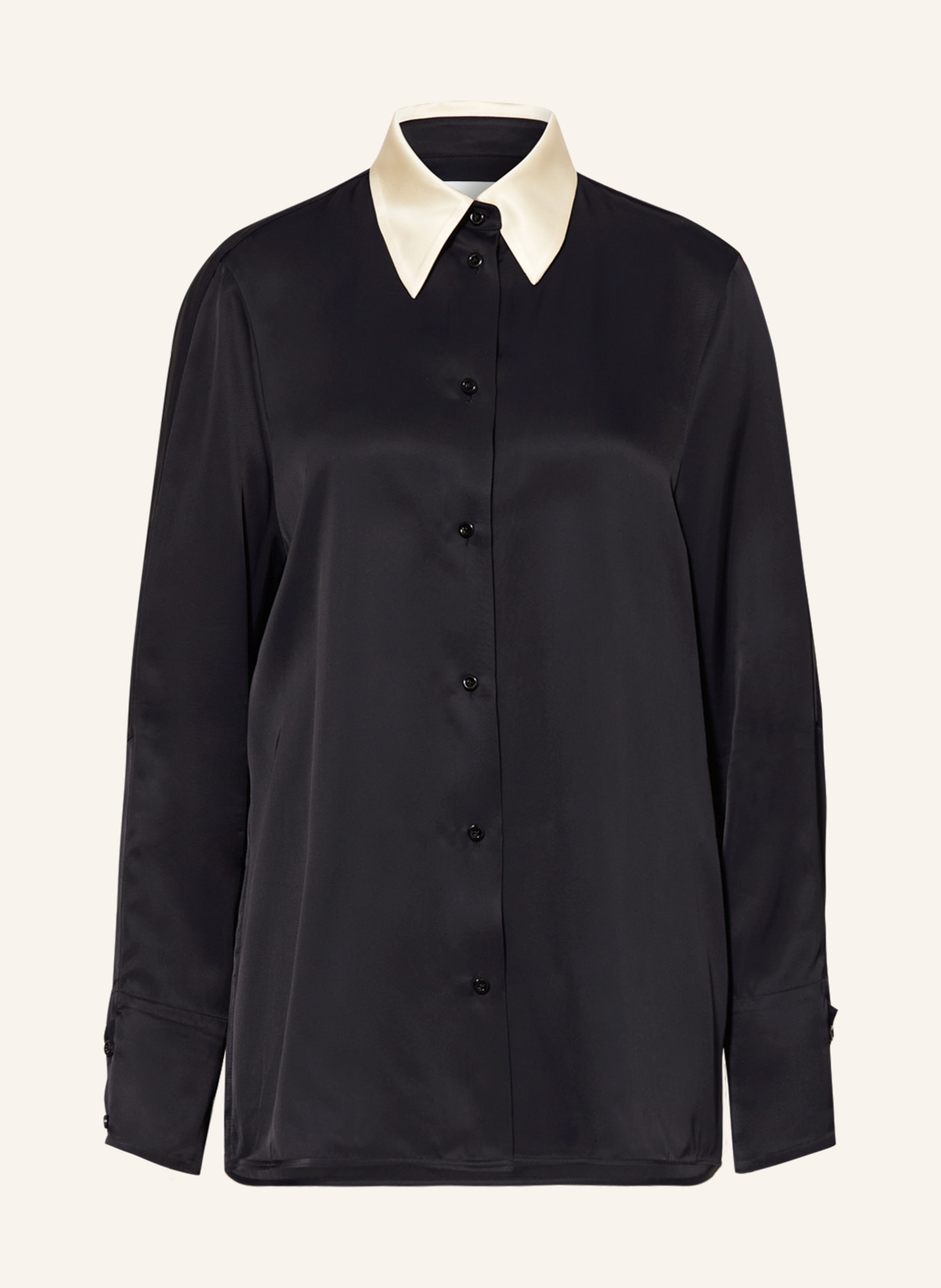 JIL SANDER Shirt blouse, Color: BLACK/ CREAM (Image 1)