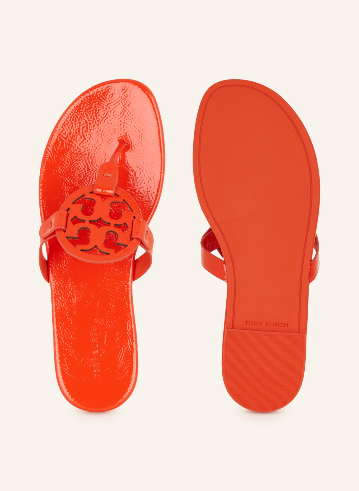 Tory burch sales orange flip flops