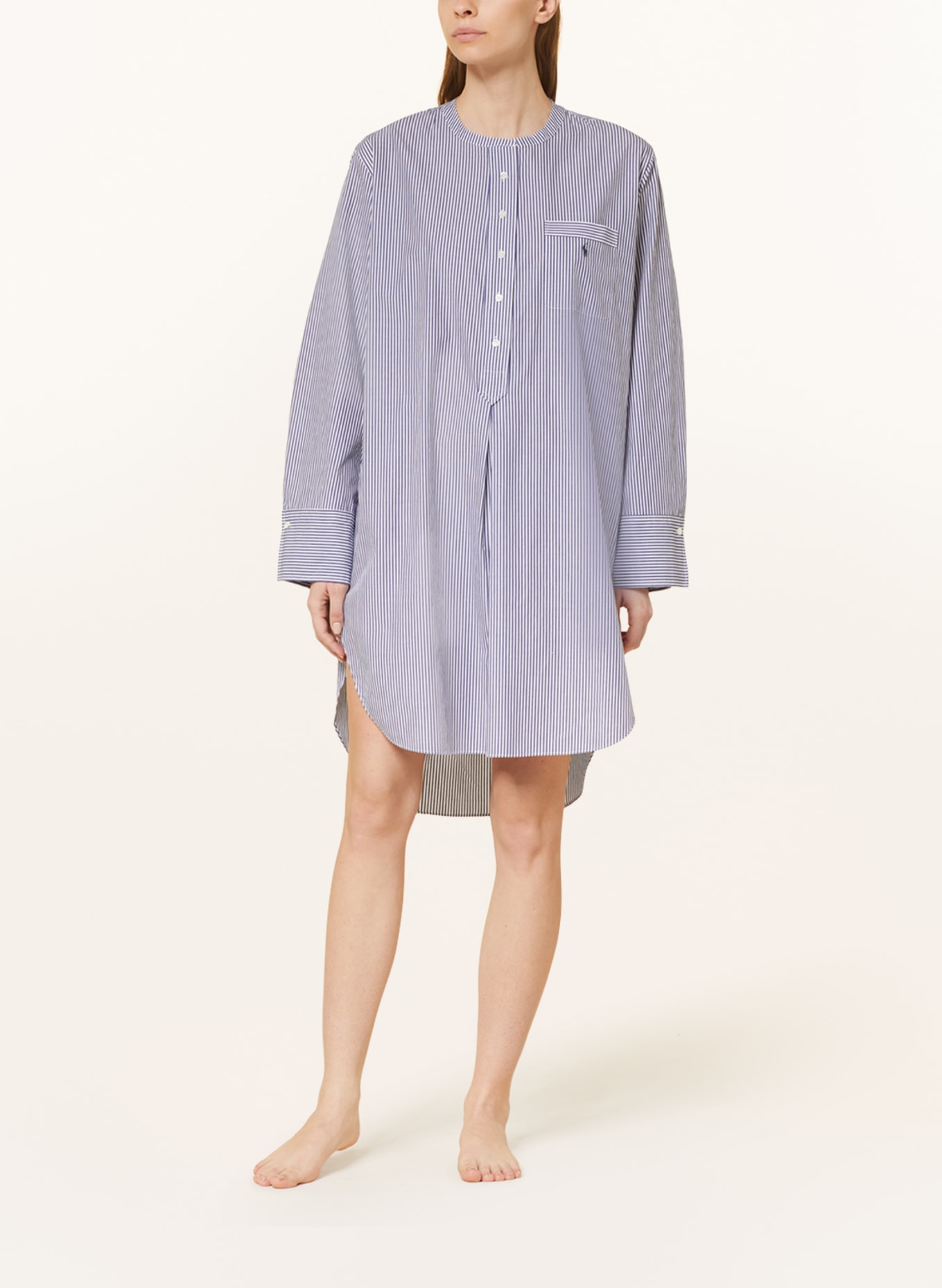 POLO RALPH LAUREN Nachthemd: DUNKELBLAU / WEISS