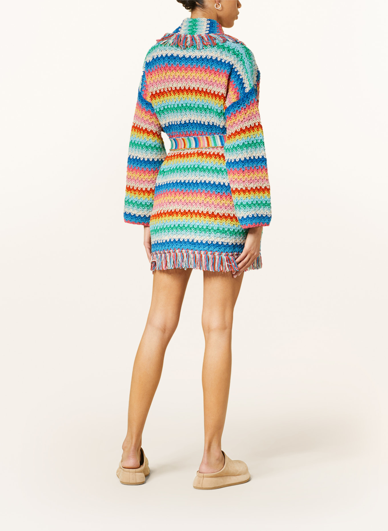 ALANUi Knit cardigan OVER THE RAINBOW with fringes, Color: BLUE/ GREEN/ YELLOW (Image 3)