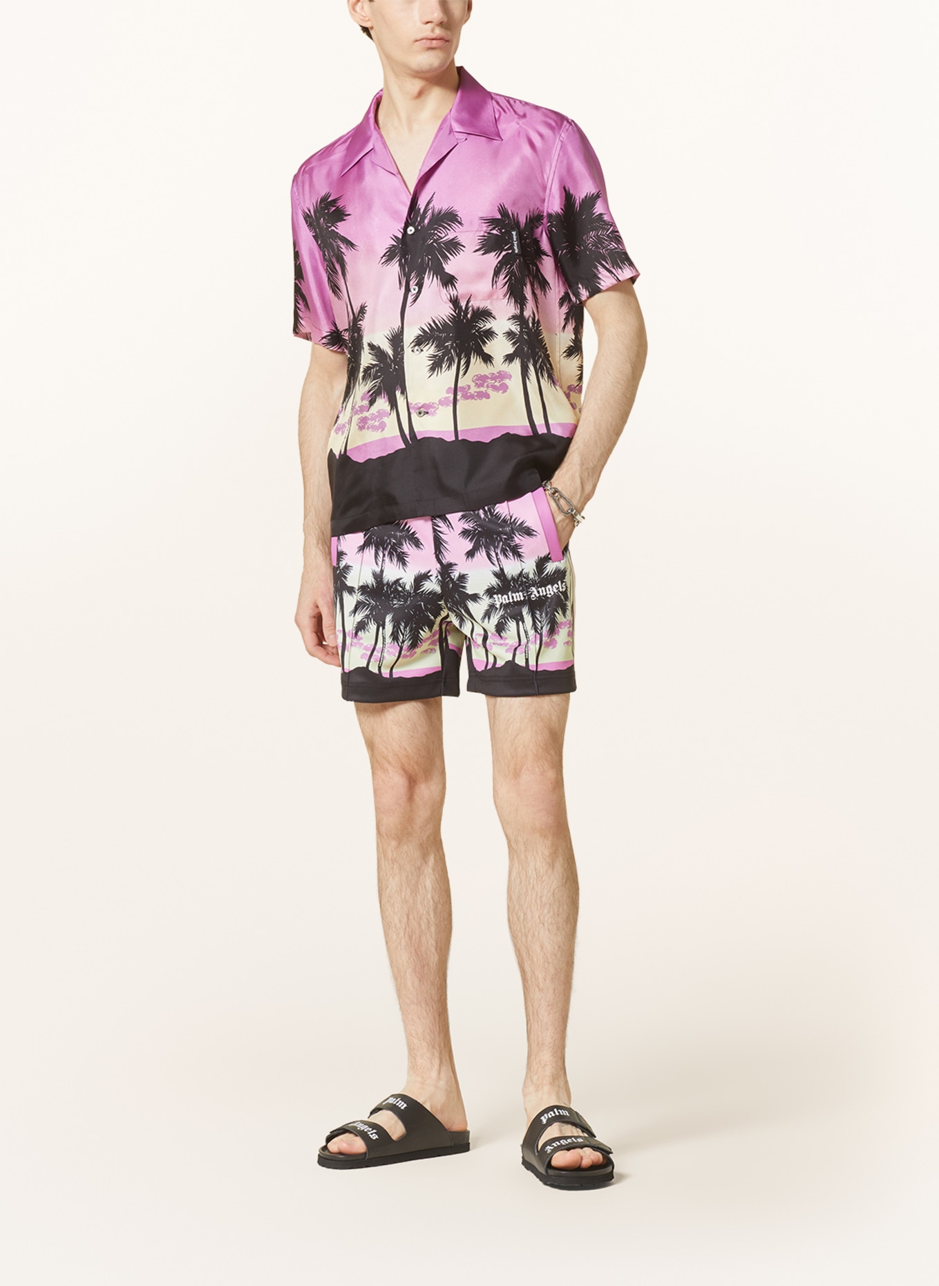 Palm Angels Resorthemd Regular Fit aus Seide, Farbe: HELLLILA/ SCHWARZ (Bild 2)