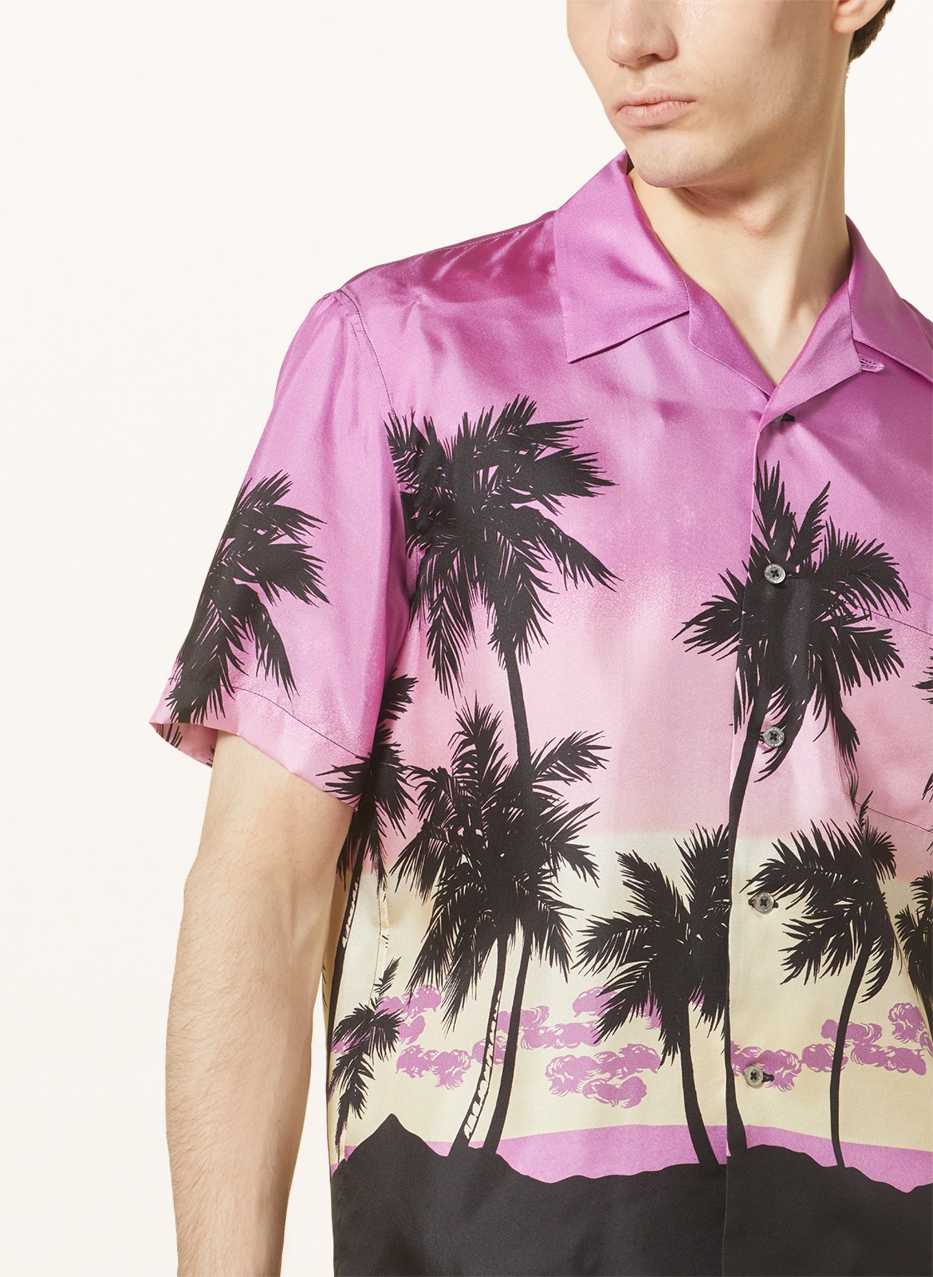 Palm Angels Resorthemd Regular Fit aus Seide, Farbe: HELLLILA/ SCHWARZ (Bild 4)