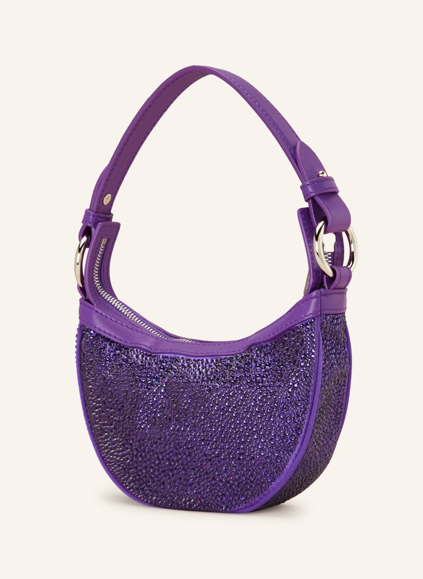 VERSACE Handtasche mit Schmucksteinen, Farbe: SILBER/ LILA (Bild 2)