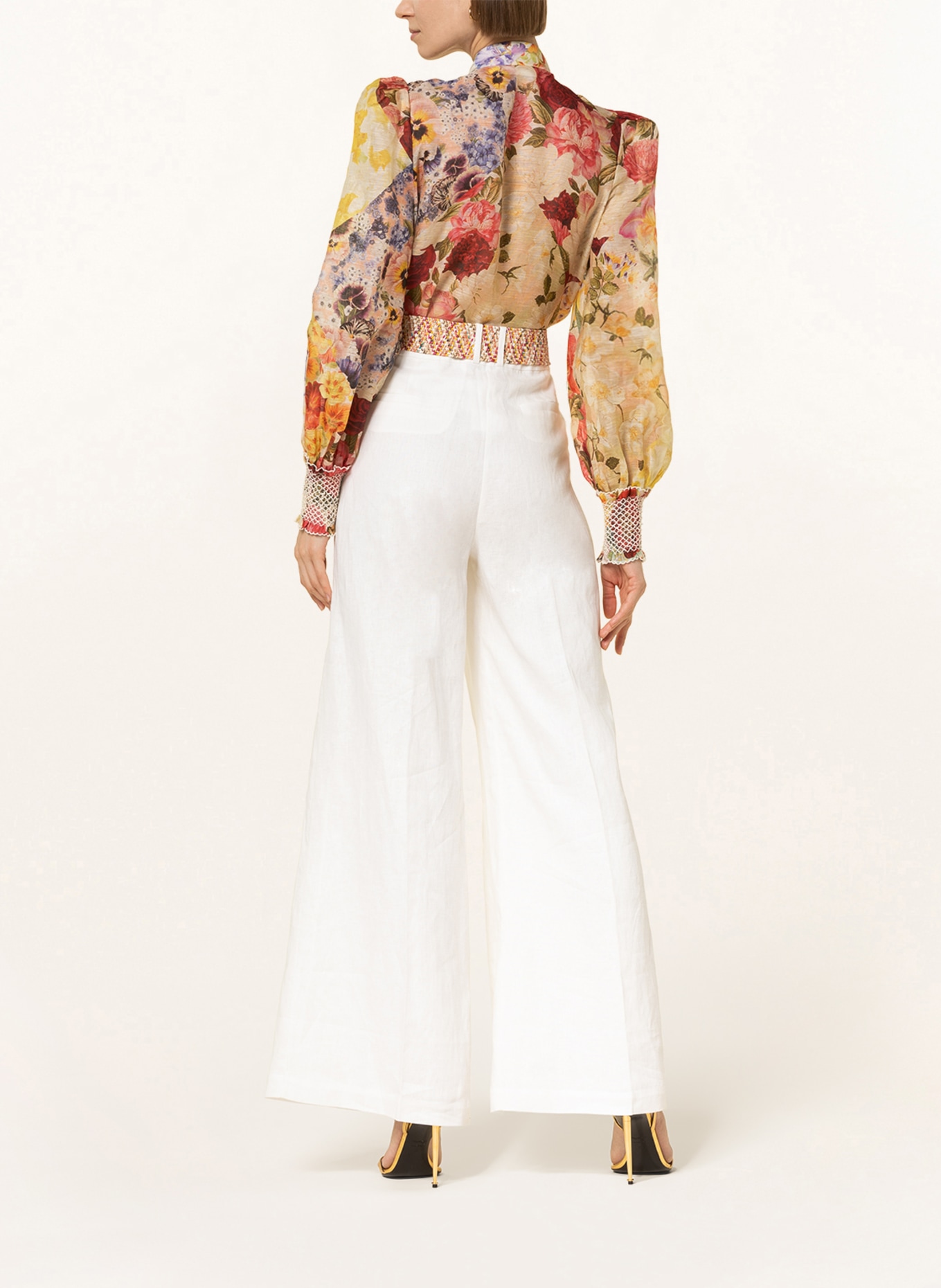 ZIMMERMANN Blouse WONDERLAND with linen and silk, Color: YELLOW/ DARK YELLOW/ RED (Image 3)