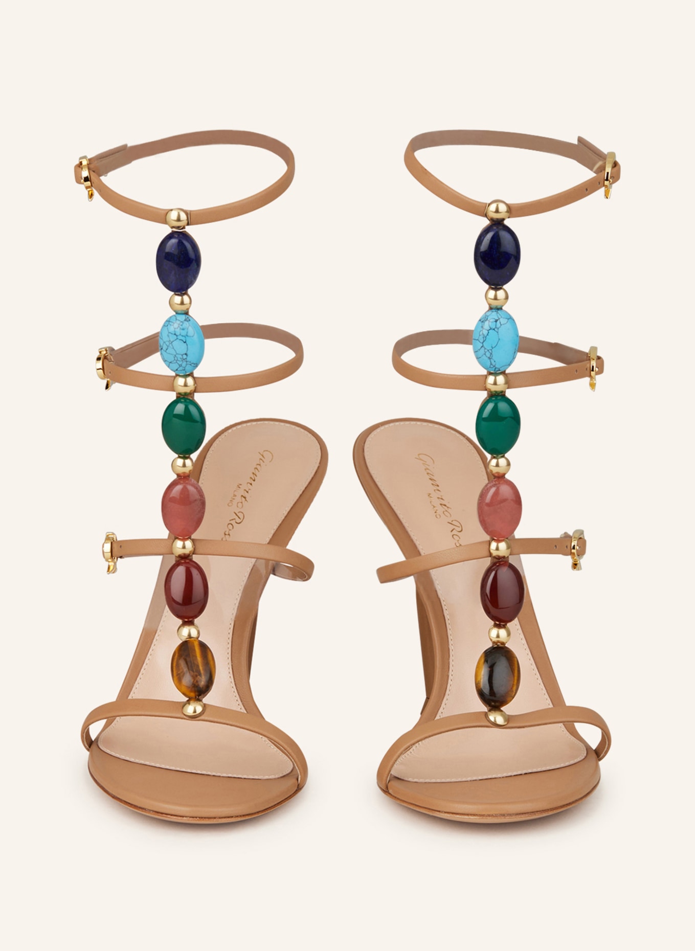 Gianvito Rossi Sandals with decorative gems, Color: COGNAC (Image 3)