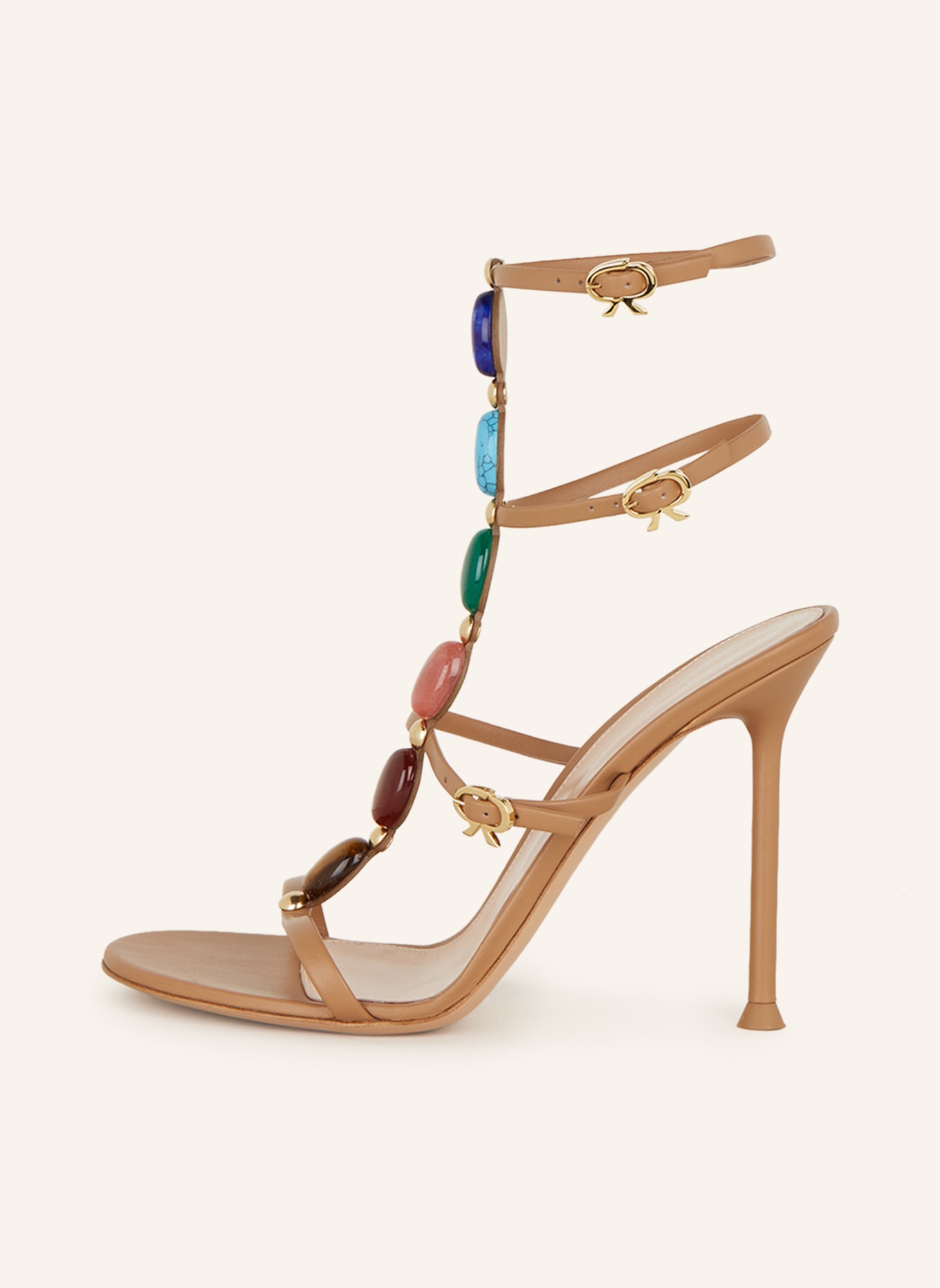 Gianvito Rossi Sandals with decorative gems, Color: COGNAC (Image 4)