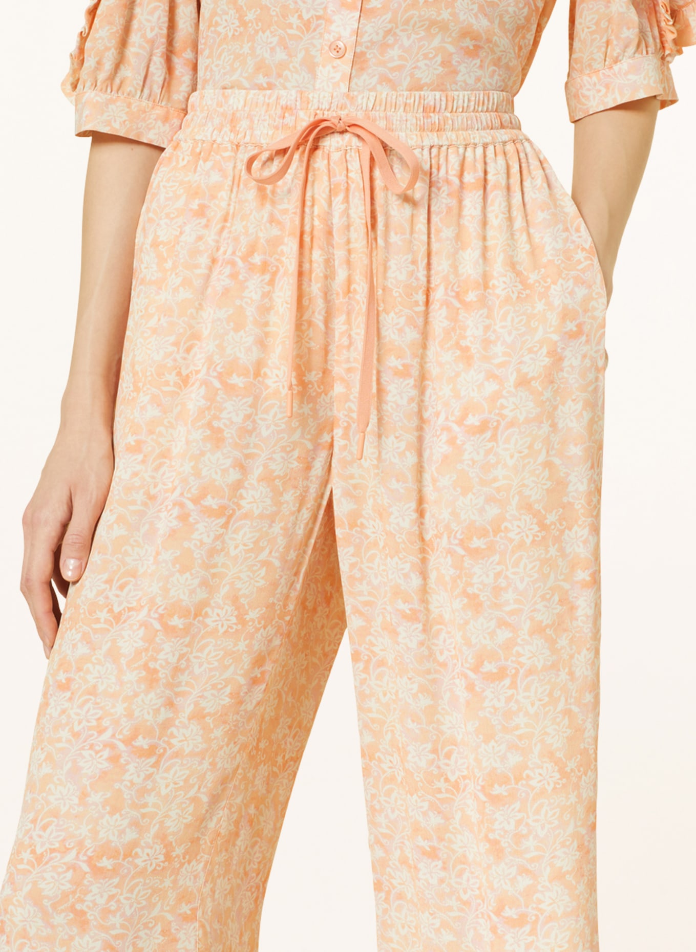 SEE BY CHLOÉ Wide leg trousers, Color: LIGHT ORANGE/ WHITE (Image 5)