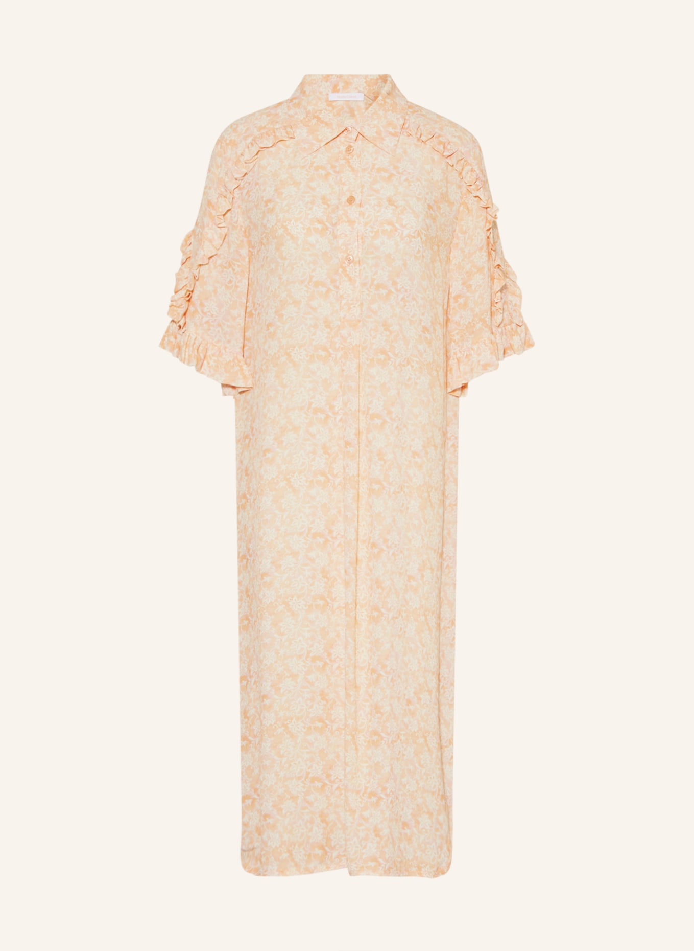 SEE BY CHLOÉ Dress with ruffles, Color: LIGHT ORANGE/ WHITE (Image 1)