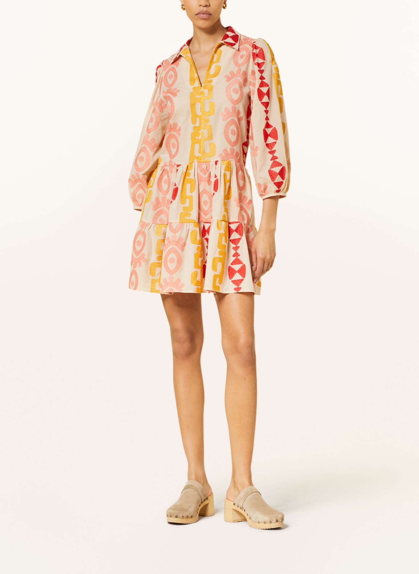 VALÉRIE KHALFON Dress SARASOTA, Color: BEIGE/ RED/ DARK YELLOW (Image 2)