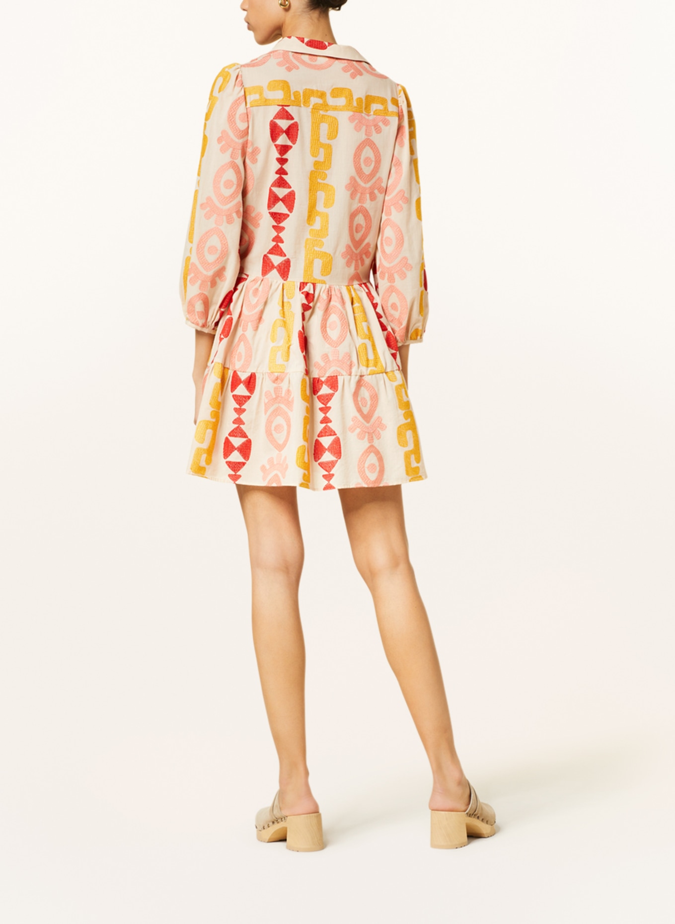 VALÉRIE KHALFON Dress SARASOTA, Color: BEIGE/ RED/ DARK YELLOW (Image 3)