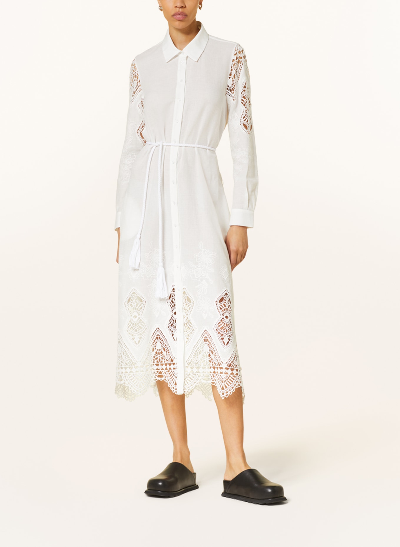 VALÉRIE KHALFON Sukienka koszulowa DUBAI z koronką, Kolor: BIAŁY (Obrazek 2)