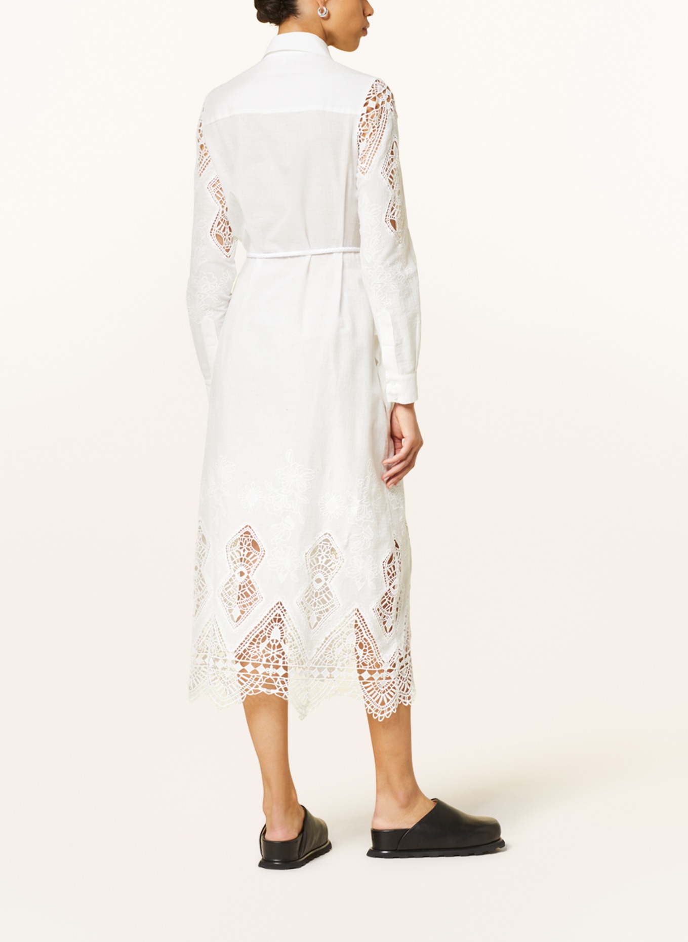 VALÉRIE KHALFON Sukienka koszulowa DUBAI z koronką, Kolor: BIAŁY (Obrazek 3)