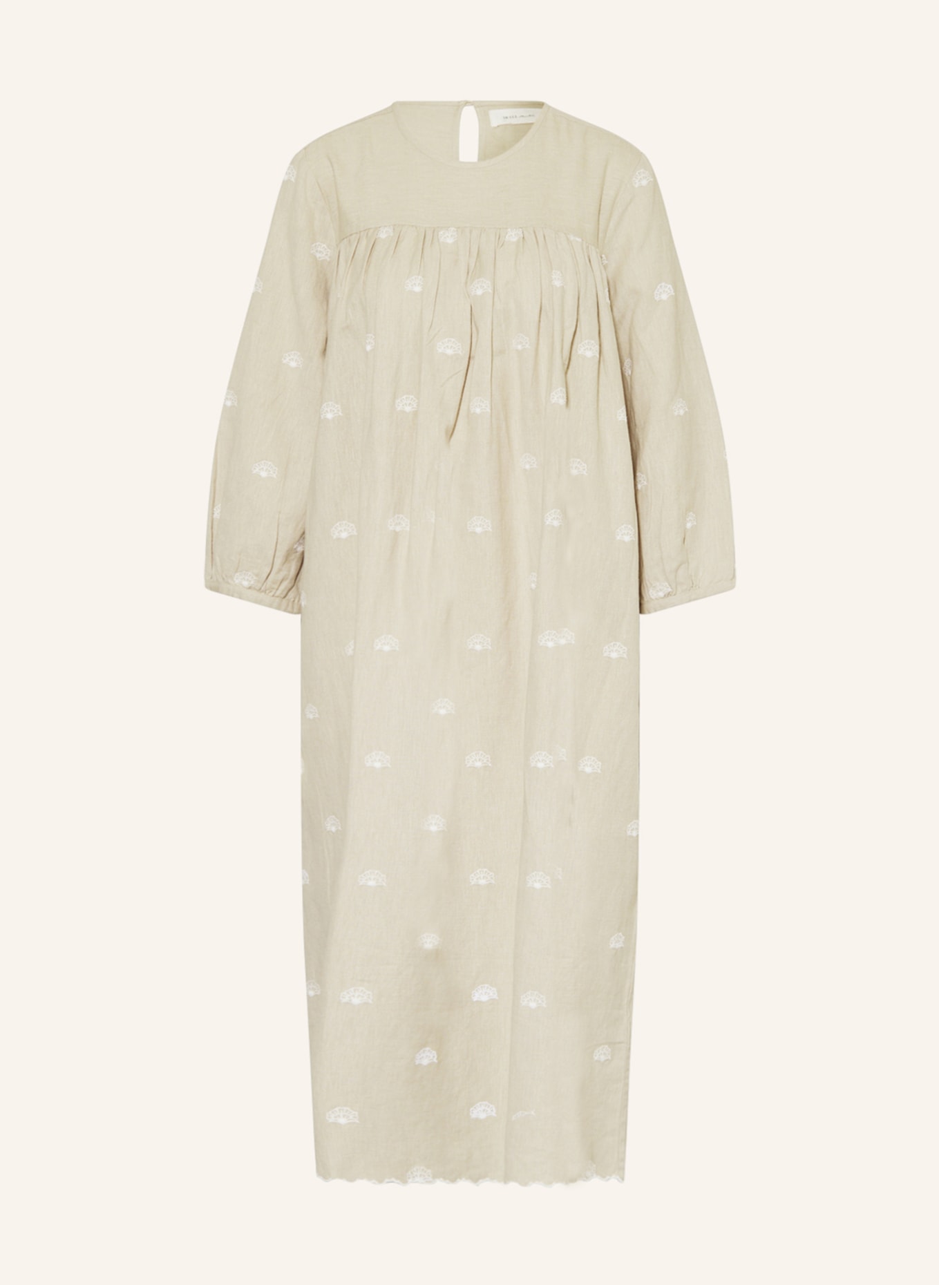 Skall Studio Dress DEVI with linen, Color: LIGHT GRAY/ WHITE (Image 1)