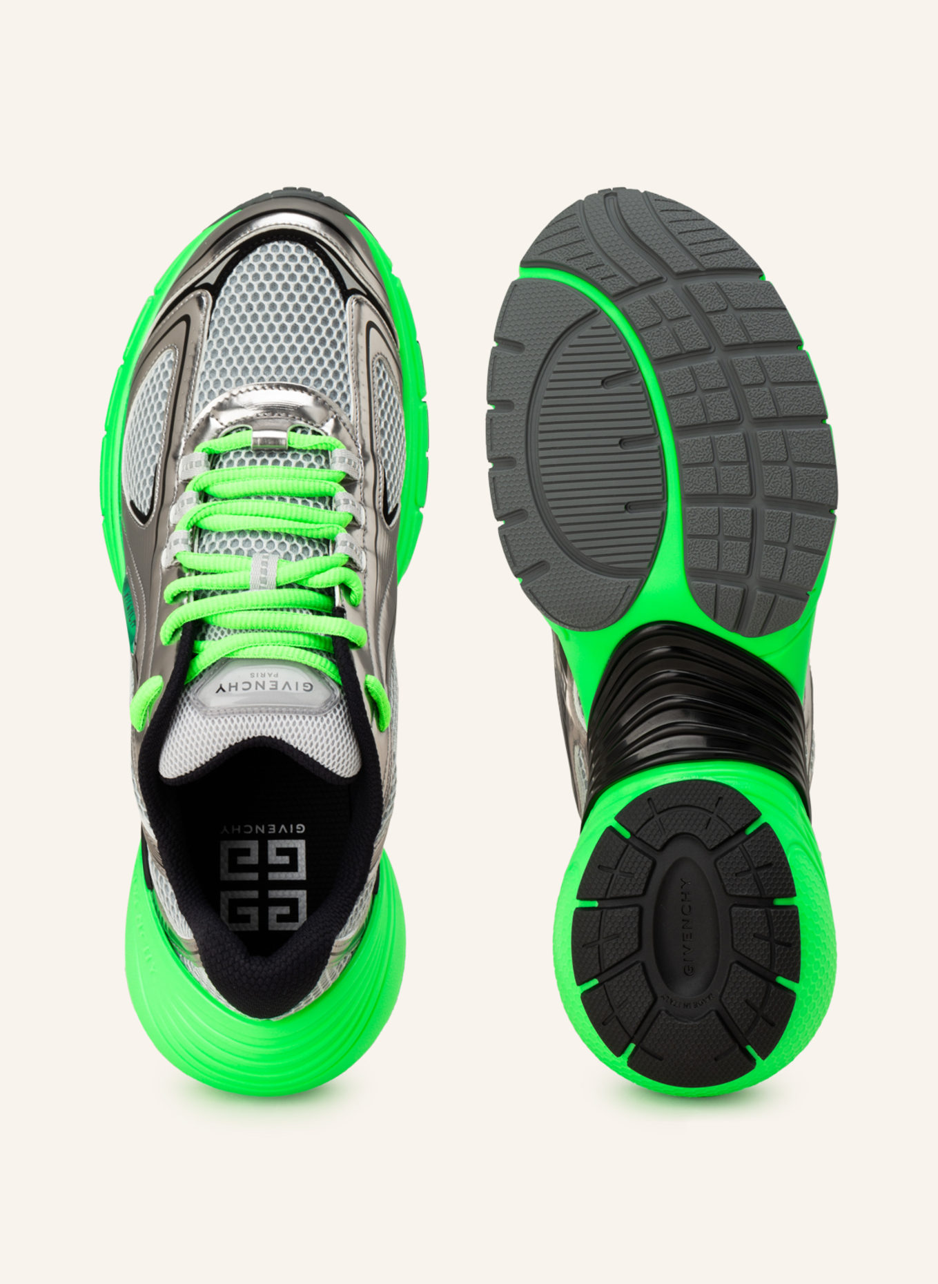 GIVENCHY Sneakersy TK-MX RUNNER, Kolor: SREBRNY/ JASKRAWY ZIELONY (Obrazek 5)