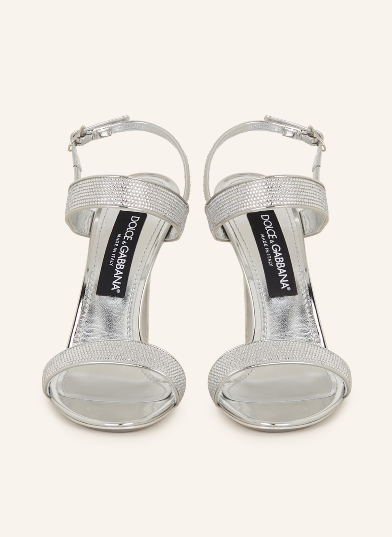 DOLCE & GABBANA Sandals with decorative gems, Color: SILVER (Image 3)